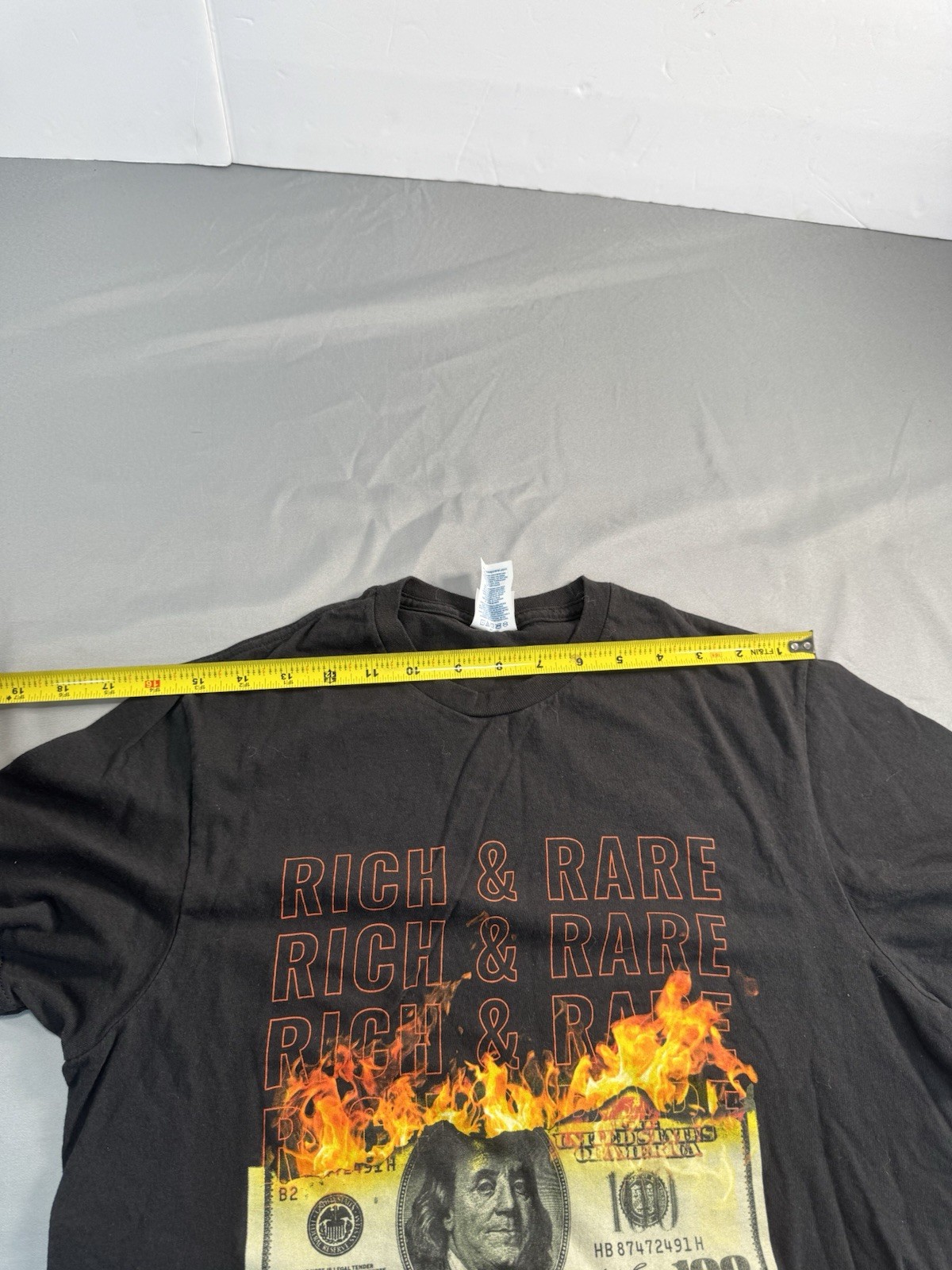 Delta Soft Rich & Rare T Shirt Black Mens Size Medium Graphic Print Money