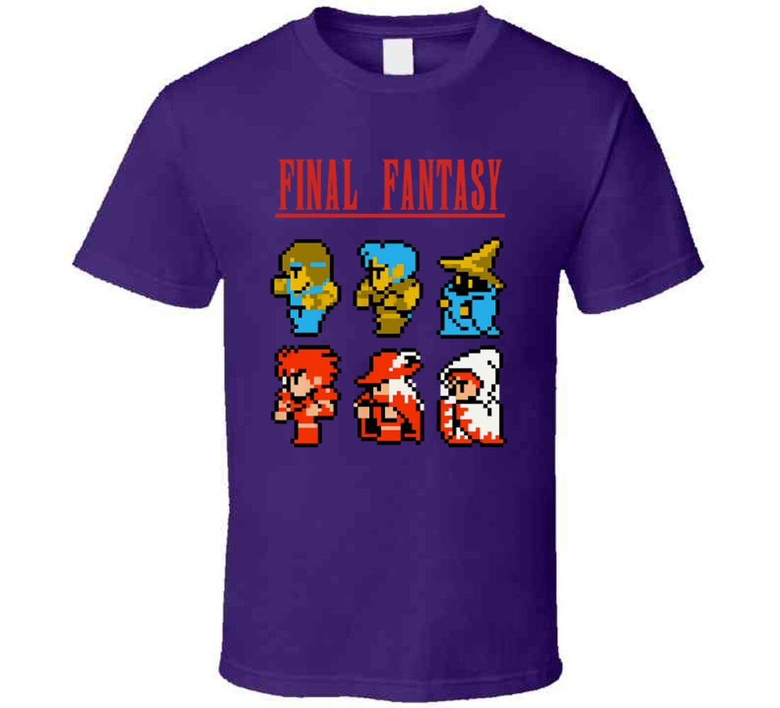 Final Fantasy 8 Bit Characters Retro Video Game T Shirt