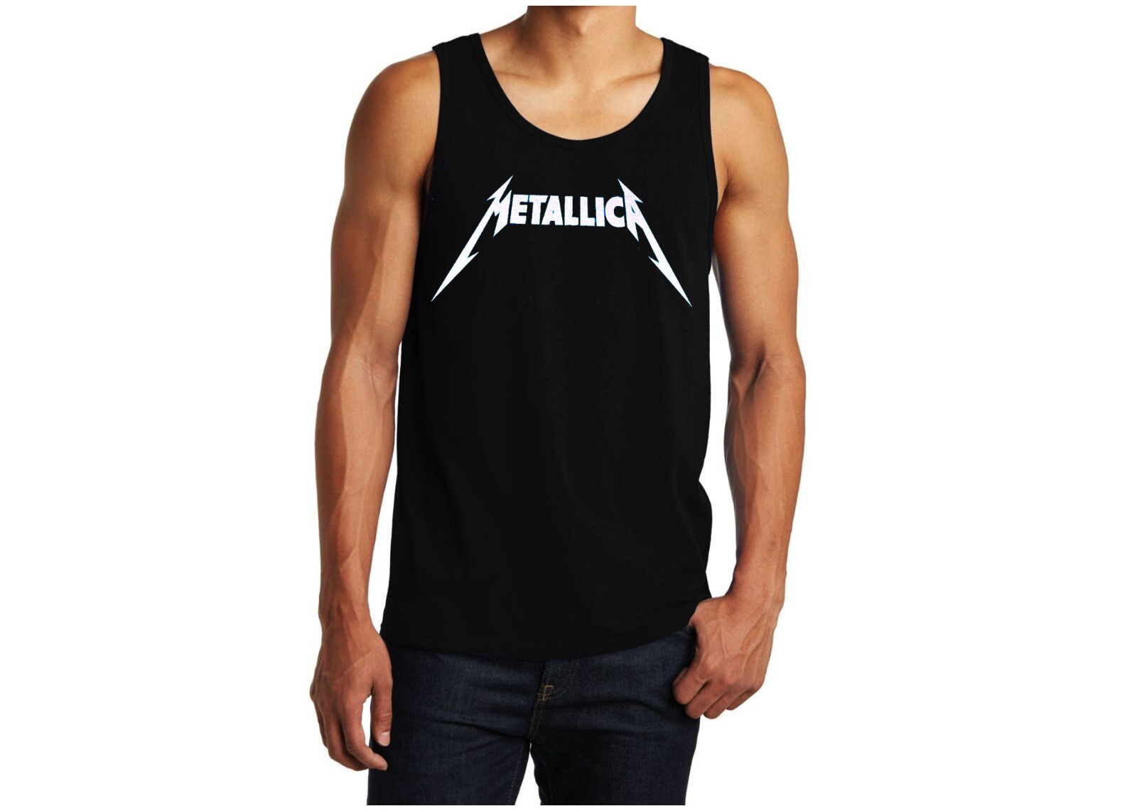 METALLICA LOGO PUNK ROCK Band Black Tank Top