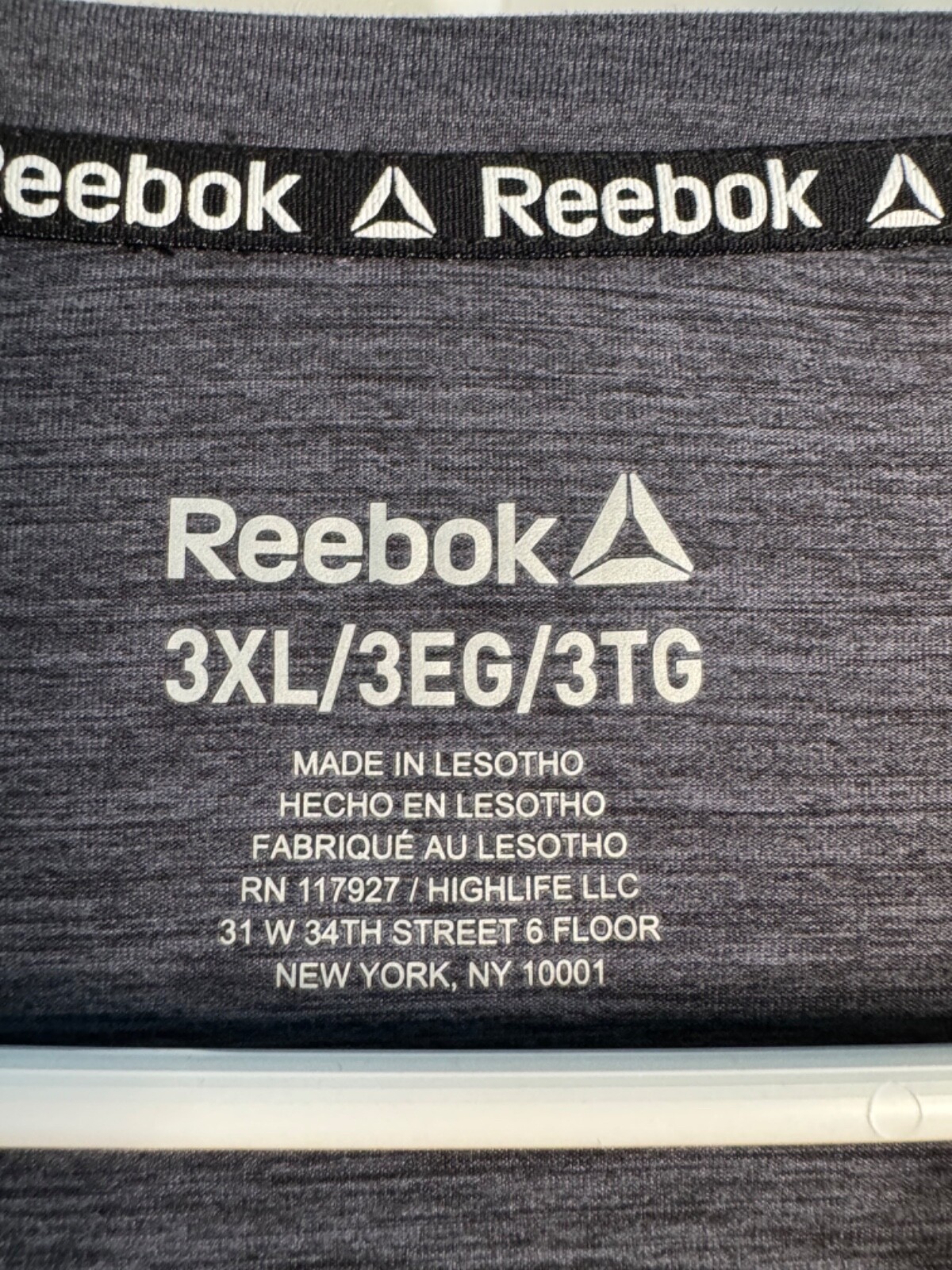 Reebok L/S Gray Slim Reflective Crew T- Shirt NWT Size 3XL