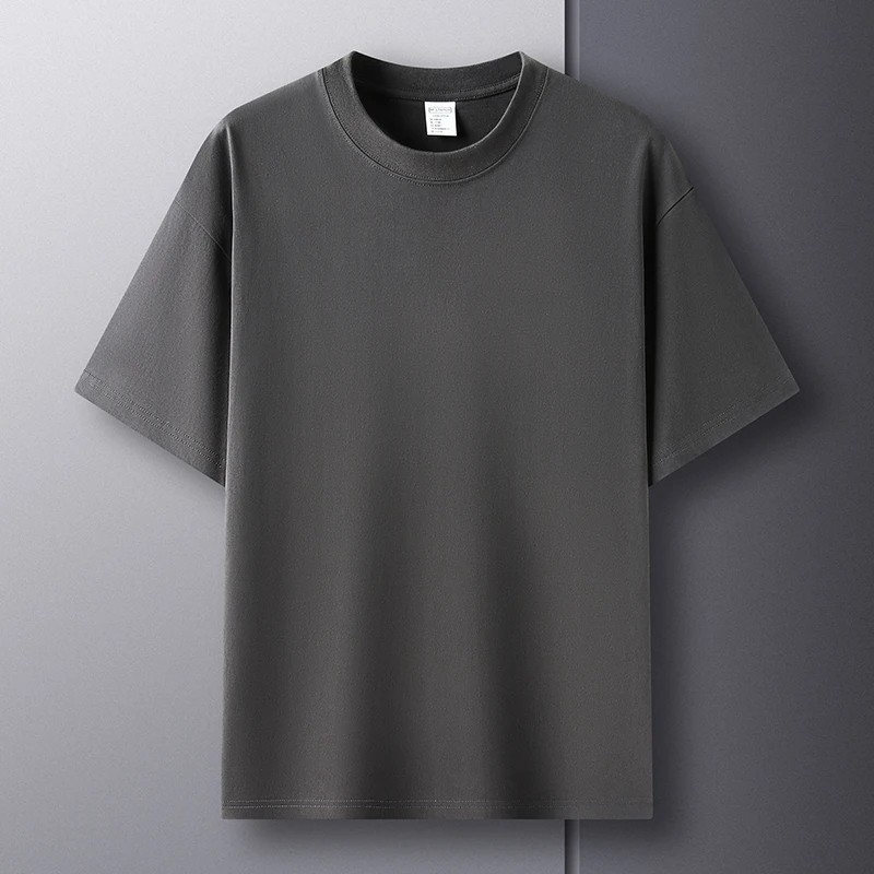 Men’s 100% Cotton T-Shirt Solid Short Sleeve Crew Neck Basic Summer Casual Tee