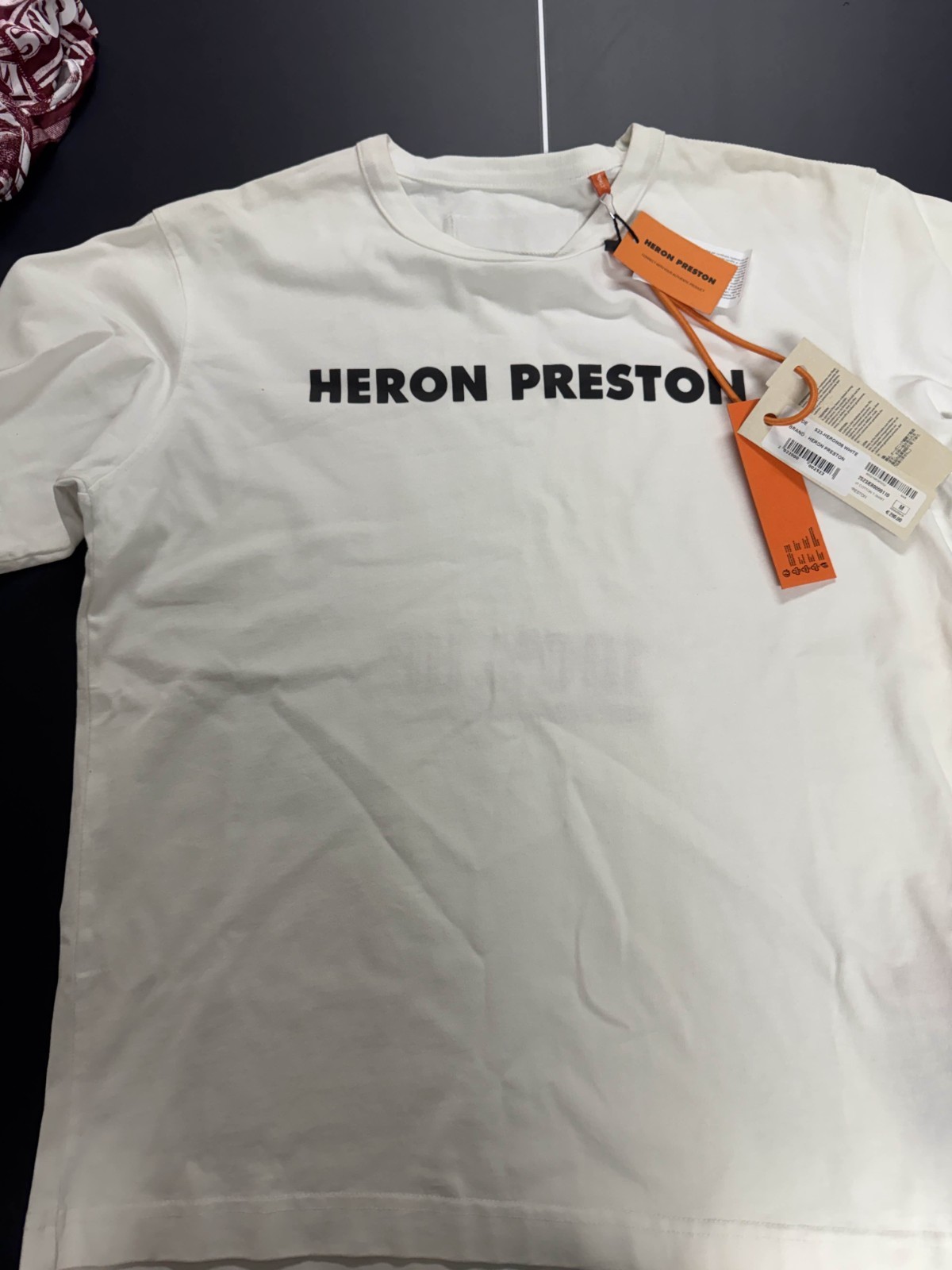 Heron Preston Logo T-Shirt White Black Graphic Tee Size M New With Tags NWT