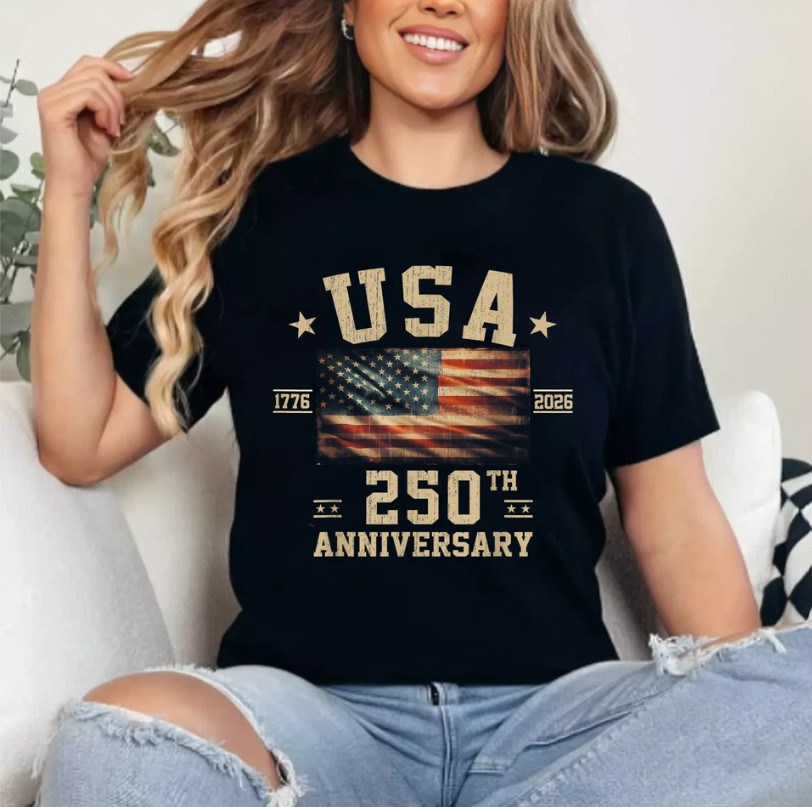 America US Flag Patriotic 250th Anniversary USA 4th of July T-Shirt