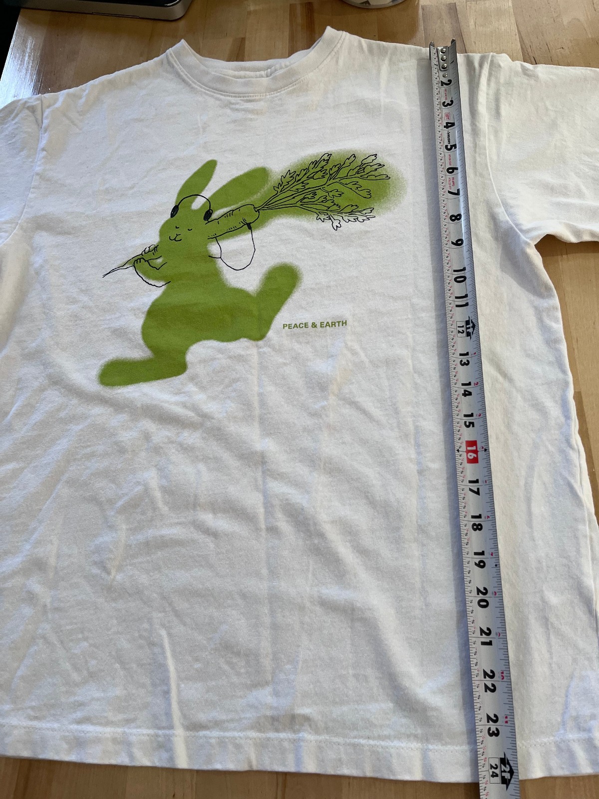 Enzo Blues Peace & Earth Rabbit Graphics WHITE Tshirt – Unisex Men’s Free Size