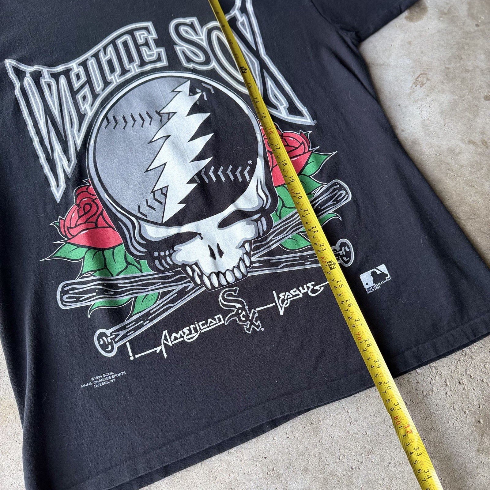 vintage grateful dead chicago white sox band graphic t-shirt anvil xl
