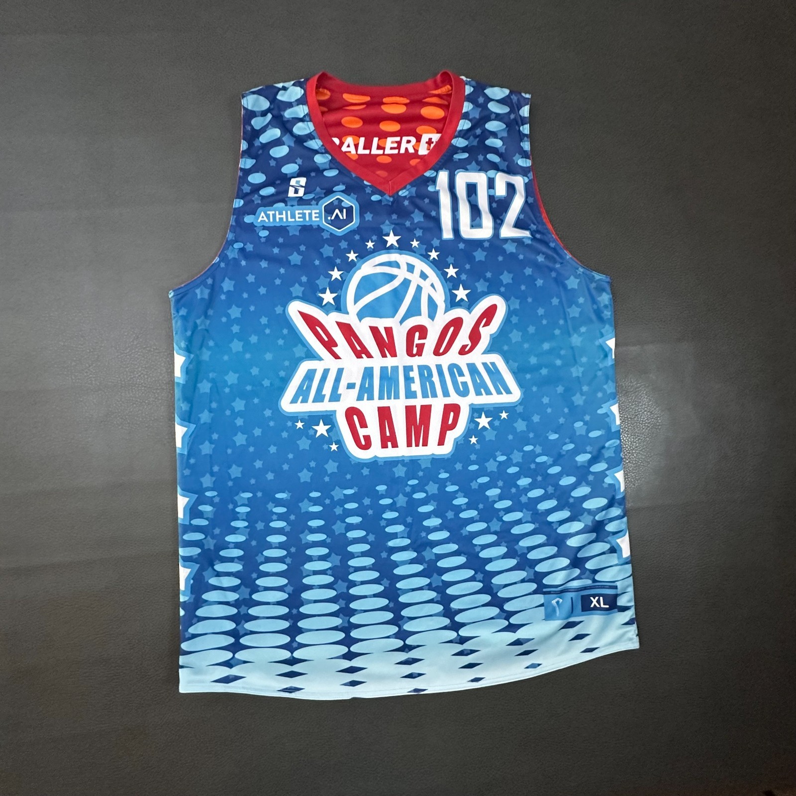Pangos All American Camp Basketball Jersey Mens XL Blue Red Reversible Baller TV