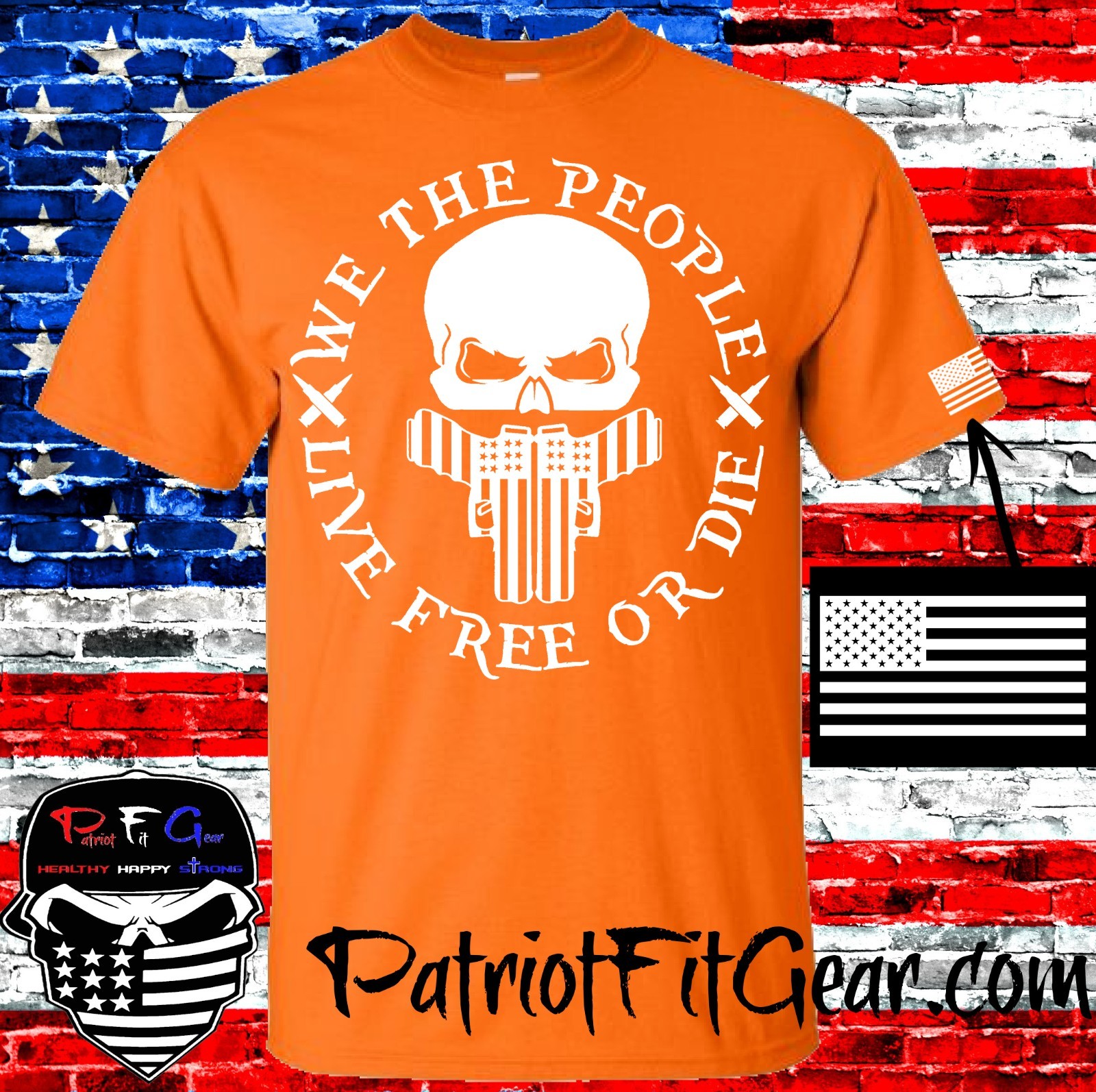 t-shirt, We Teh People, Live Free Or Die, Gun Rights, Skull,Patriotic,Custom tee