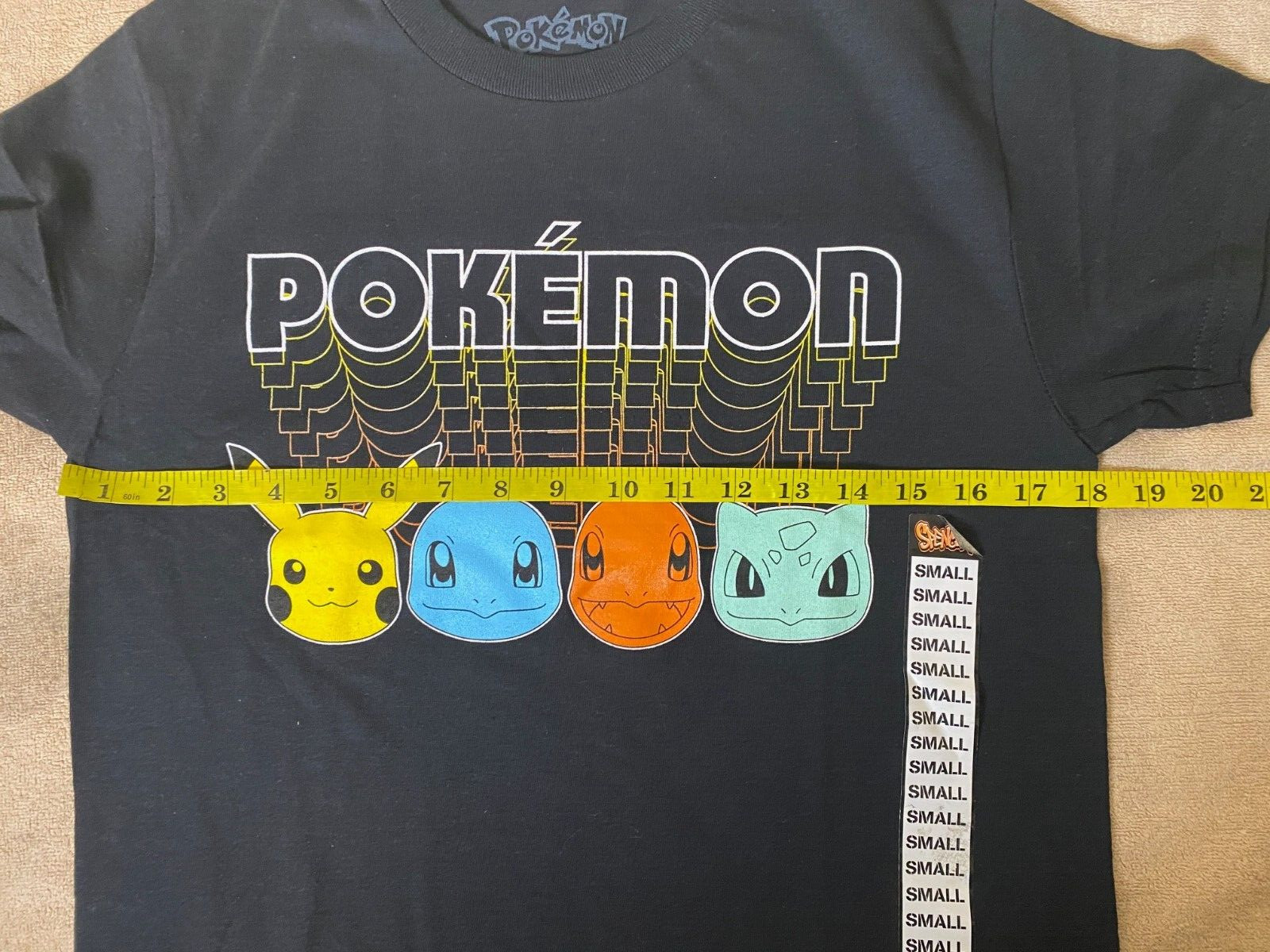 NWT-Pokemon Pikachu Gamer Nintendo Black Graphic Tee SZ S