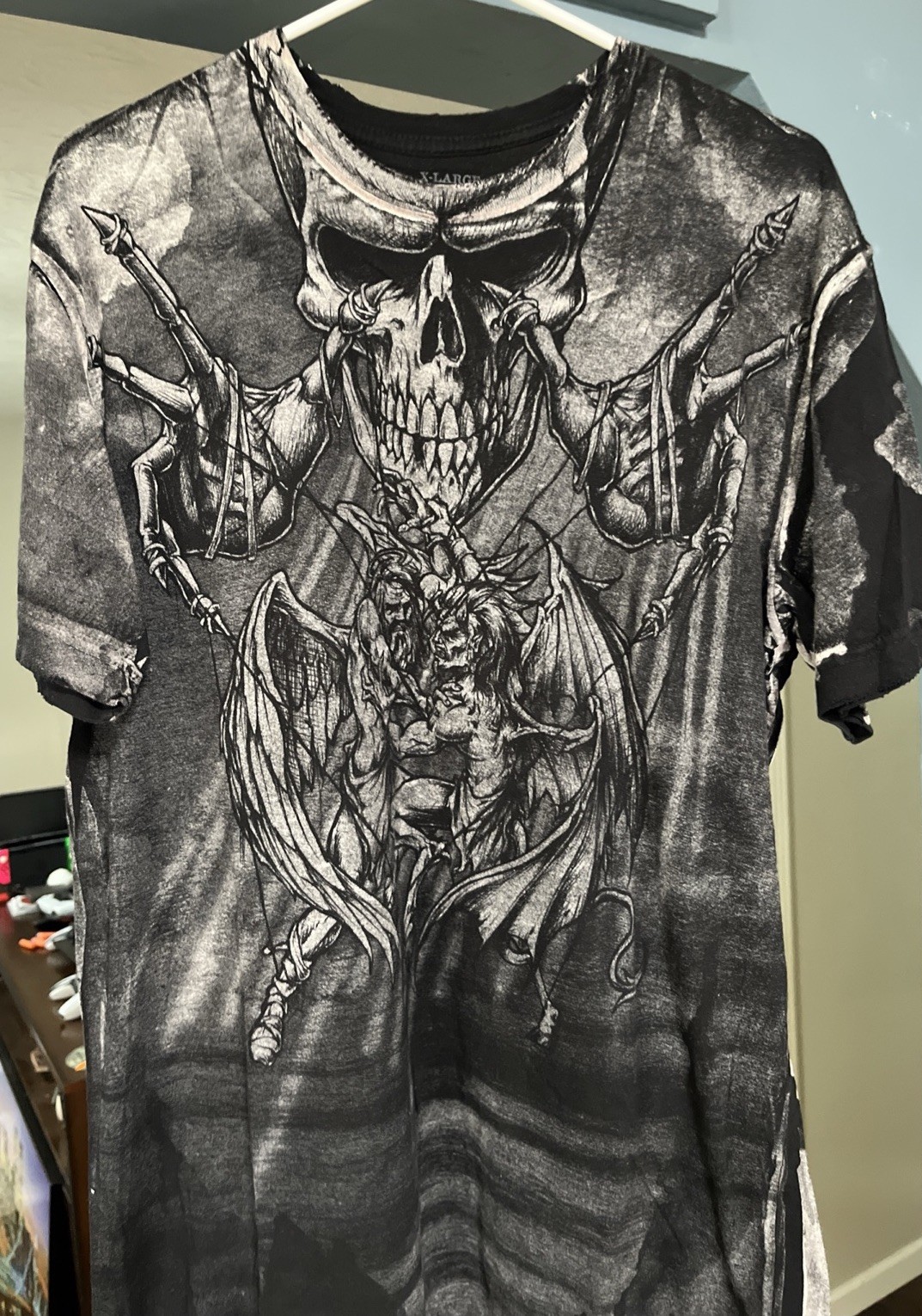 Mens Affliction Shirt Size Xl Puppet Master Good Vs Evil