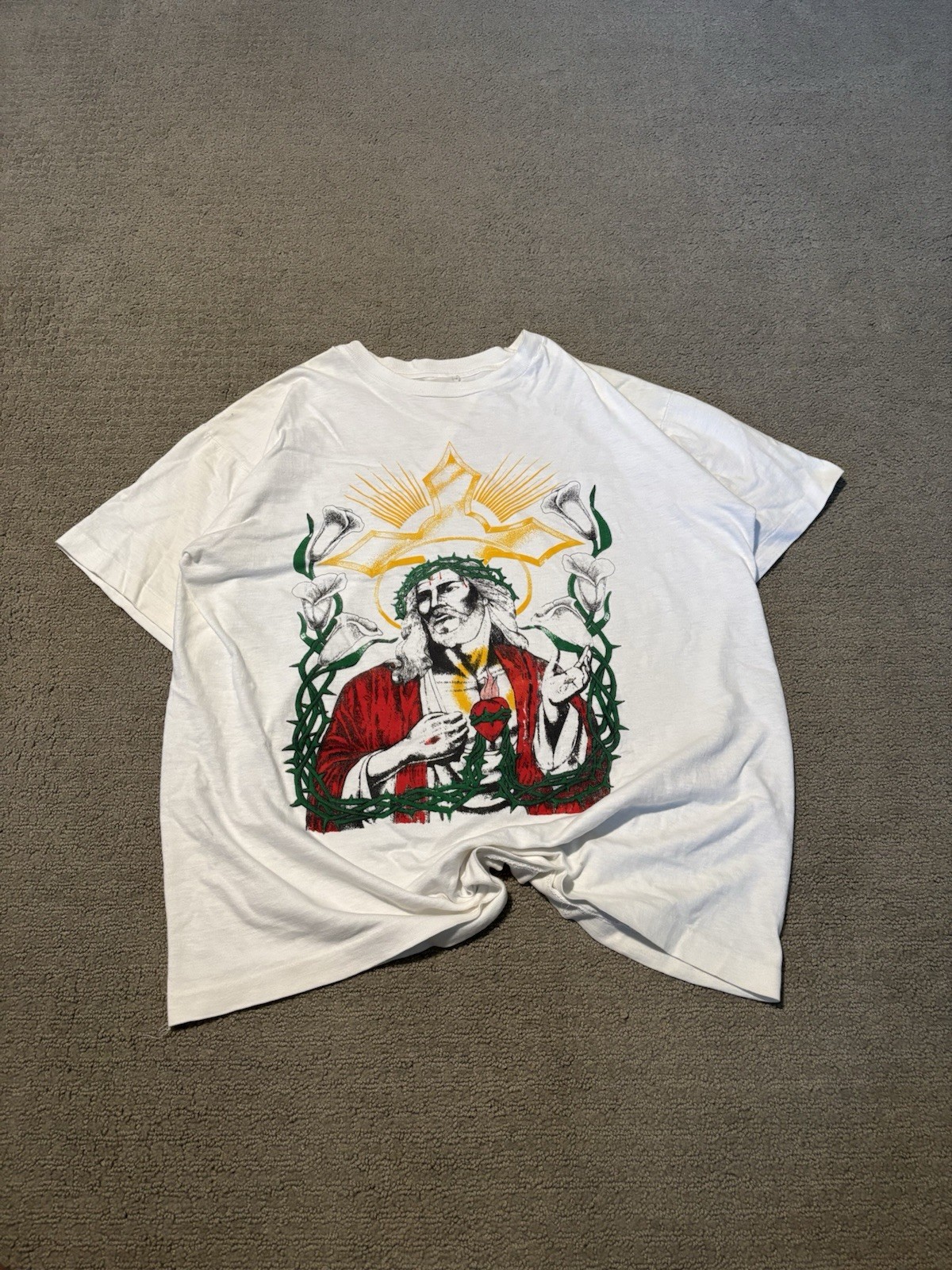 Crazy Vintage Grail 90s Jesus T-shirt, Size M Or Large, Single Stitch