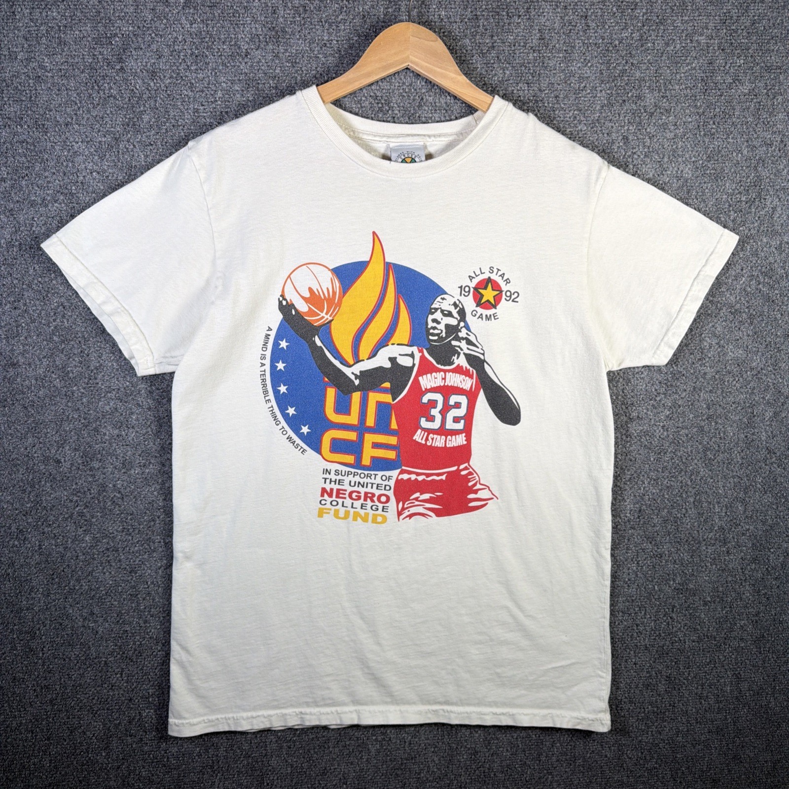 Vintage Cross Colors Shirt Mens Small White 90s Black Culture USA Magic Johnson