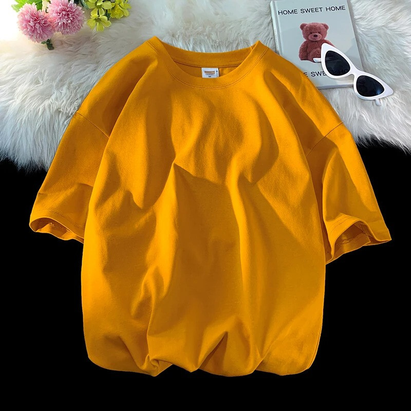 100% Cotton O-Neck Oversized Summer Short Sleeve Men’s T Shirt HipHop Streetwear