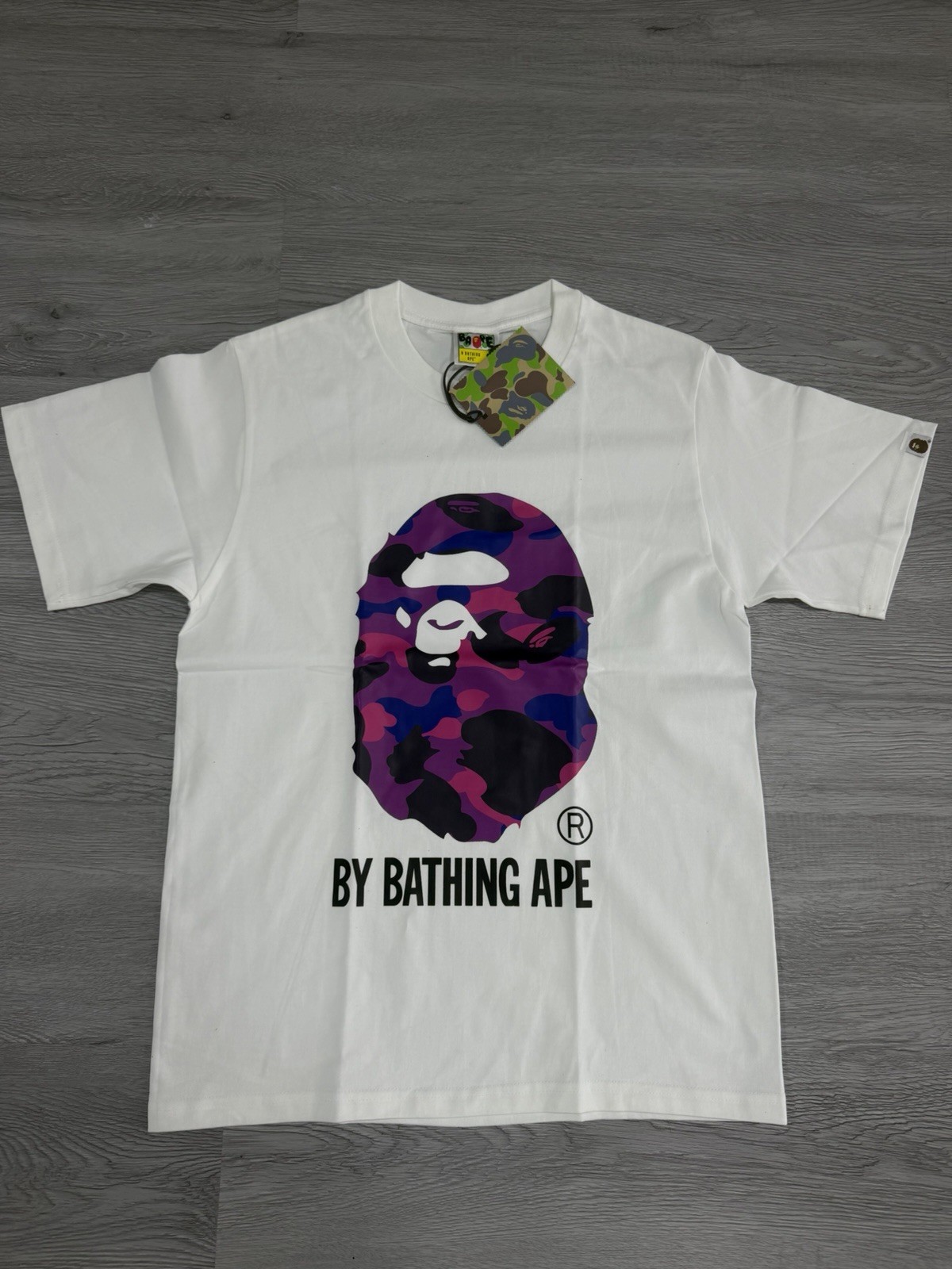 BAPE Color Camo Ape Head Size XL T-Shirt White Purple | A Bathing Ape