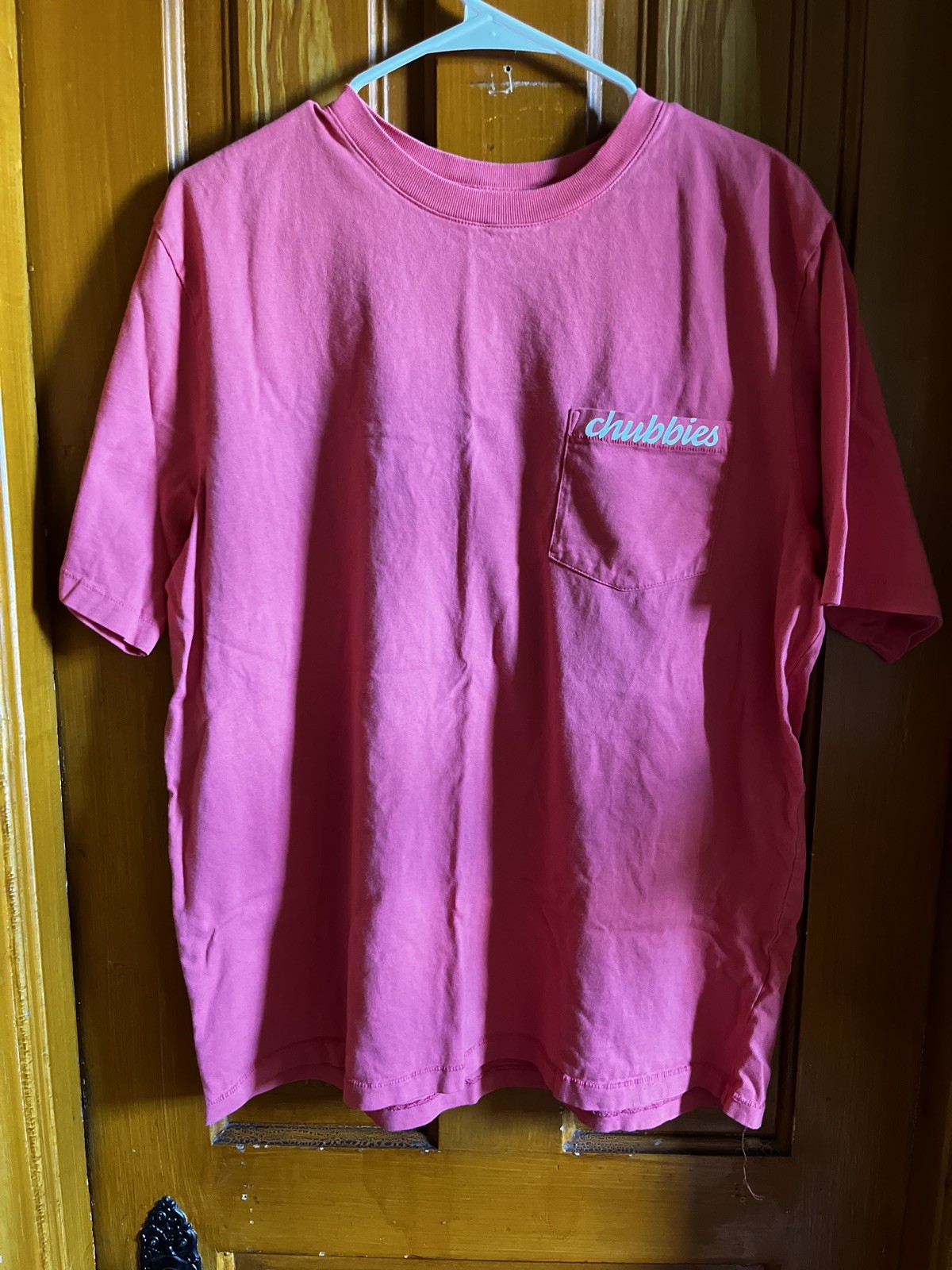 Chubbies The Weekend Has Arrived Graphic Pink Pocket Tshirt Cotton Size Large