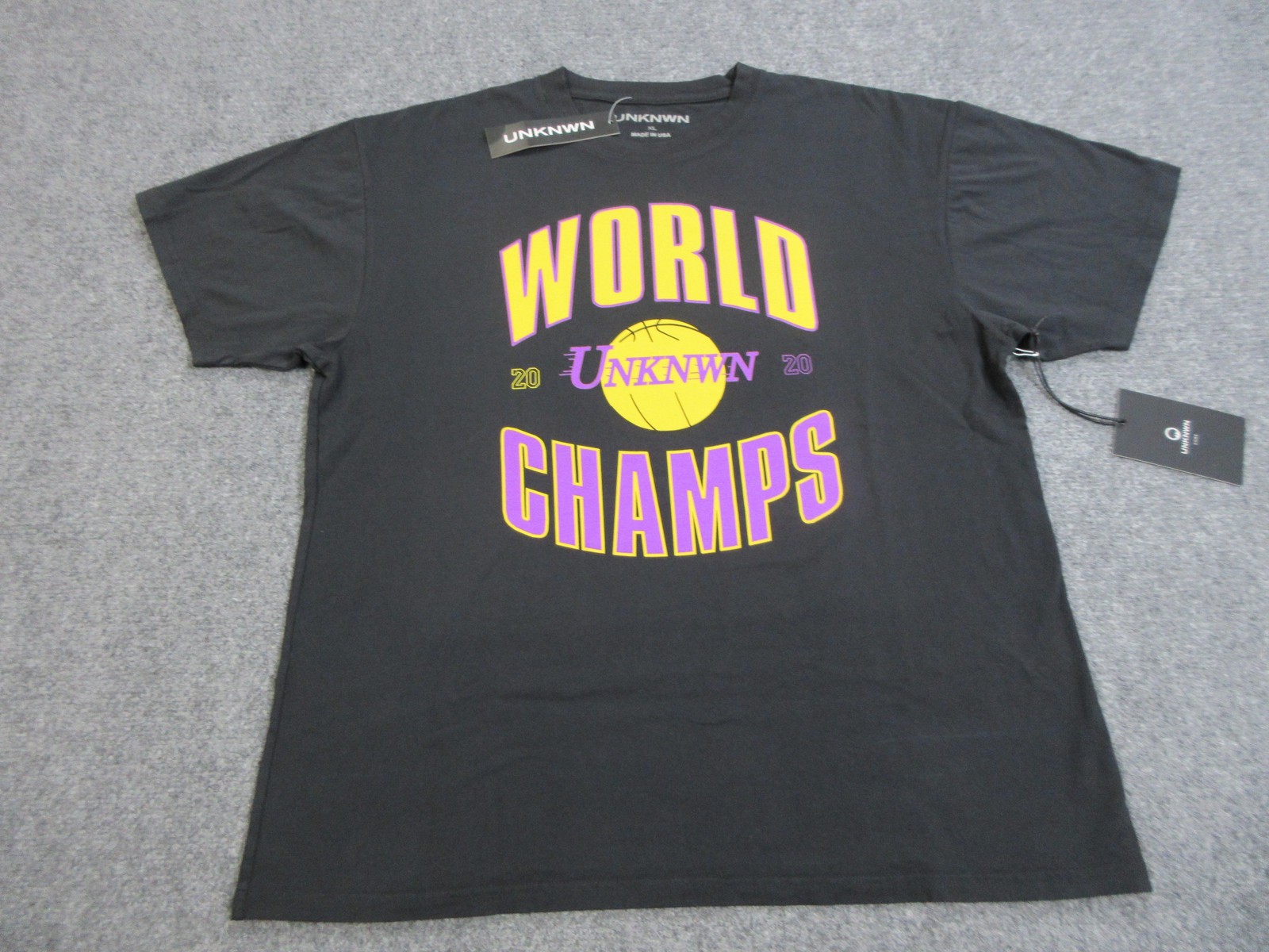 UNKNWN Shirt Mens XL Black World Champs 2020 Basketball Graphic Tee Core USA
