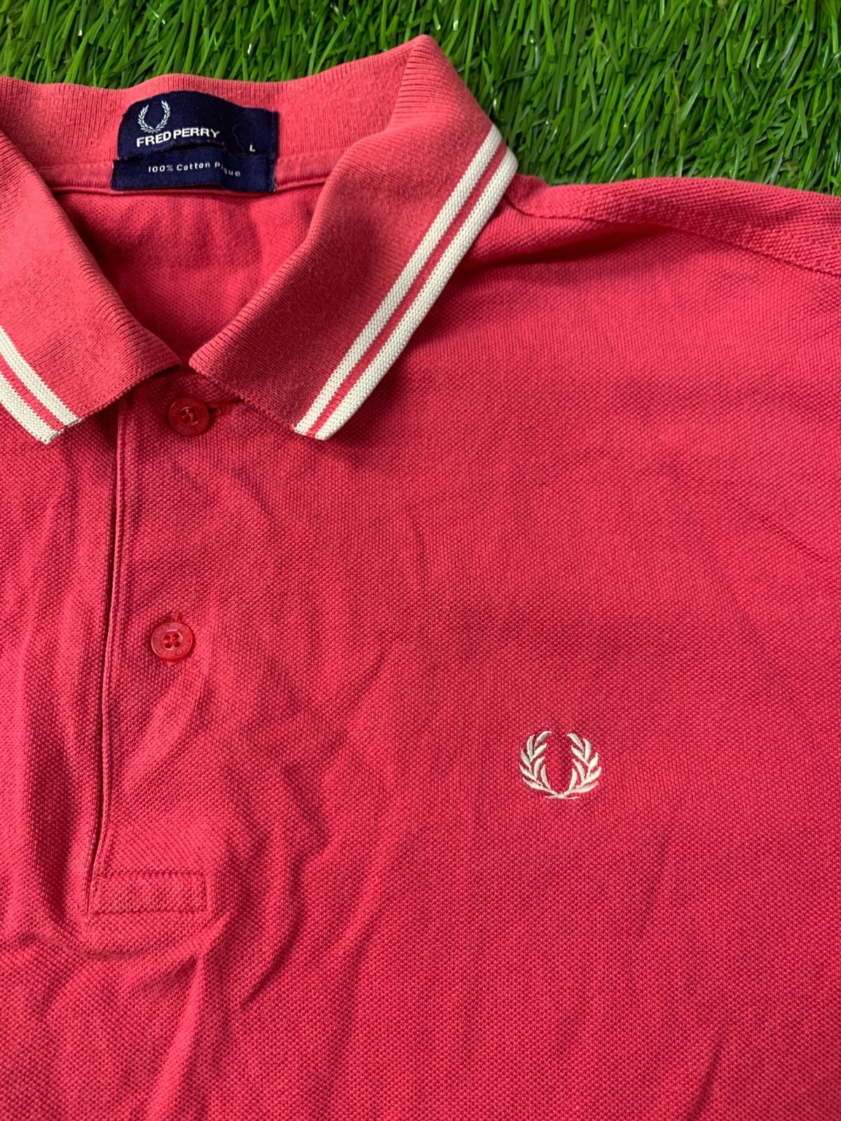 FRED PERRY ORIGINAL CLASSIC FIT MEN CASUAL SHORT SLEEVE POLO SHIRT JERSEY SIZE L