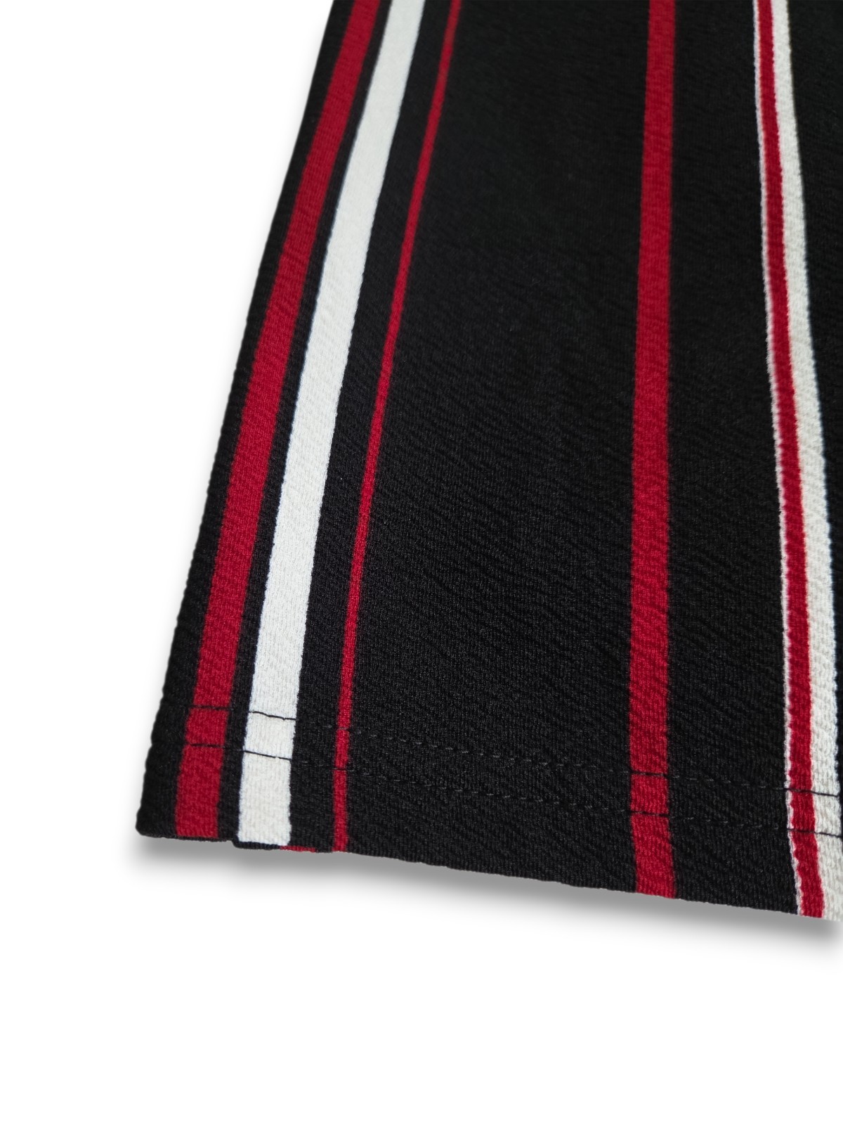 SHEIN Men’s Black Red White Striped Logo T-Shirt Slim Fit Crew Neck Size M