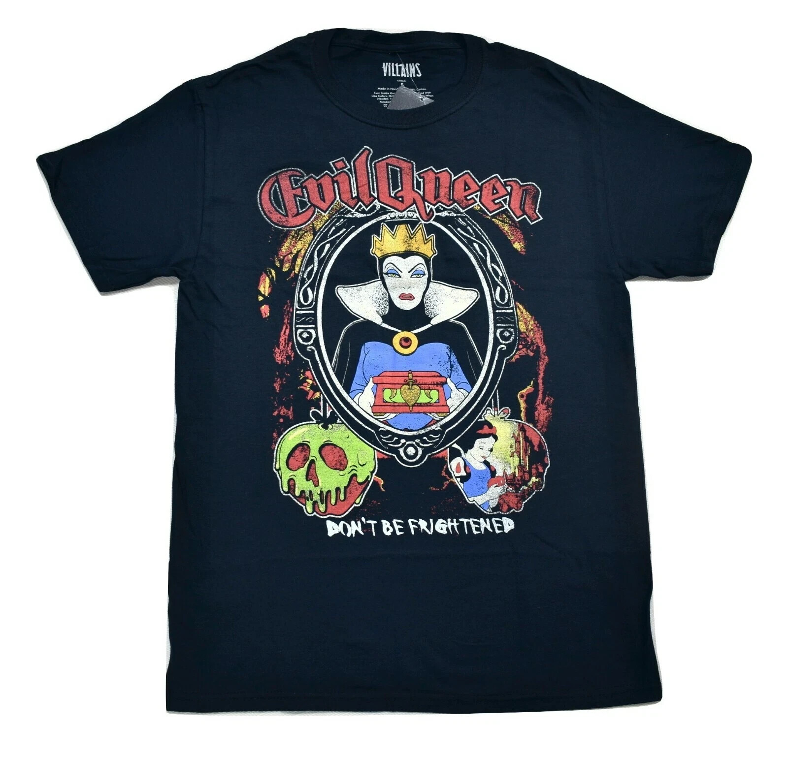 Disney Villains Mens Snow White Evil Queen Don’t Be Frightened Shirt NWT Small