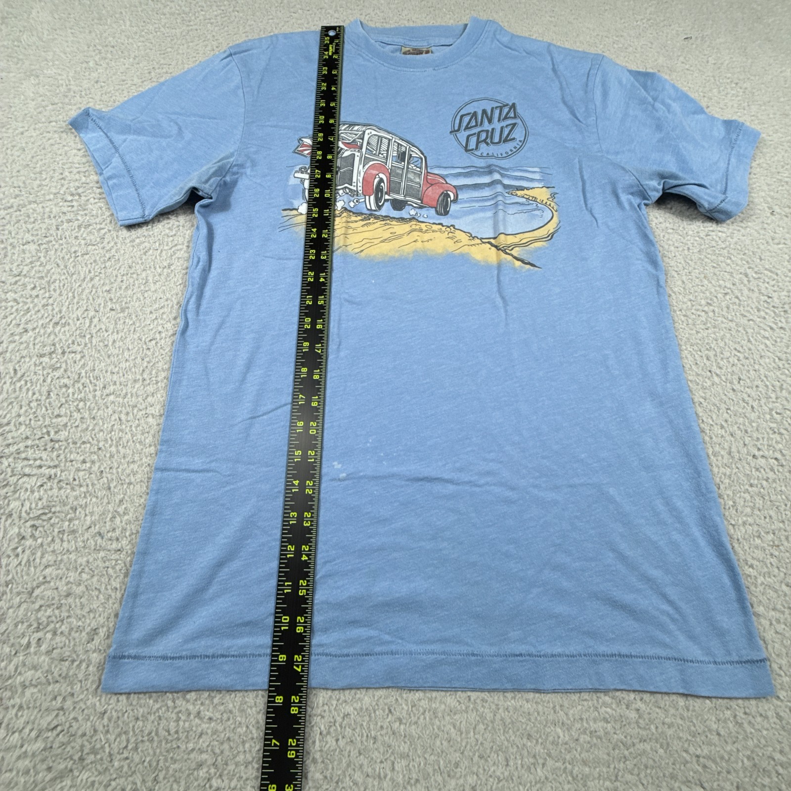 Vintage Santa Cruz Skateboards T Shirt Men Medium Blue Single Stitch Made in USA