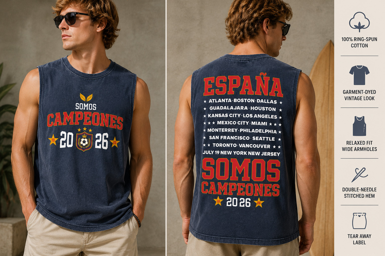 Somos Campeones 2026 Tank Top Spain Soccer Fan lamine_yamal Sleeveless Shirt Tee