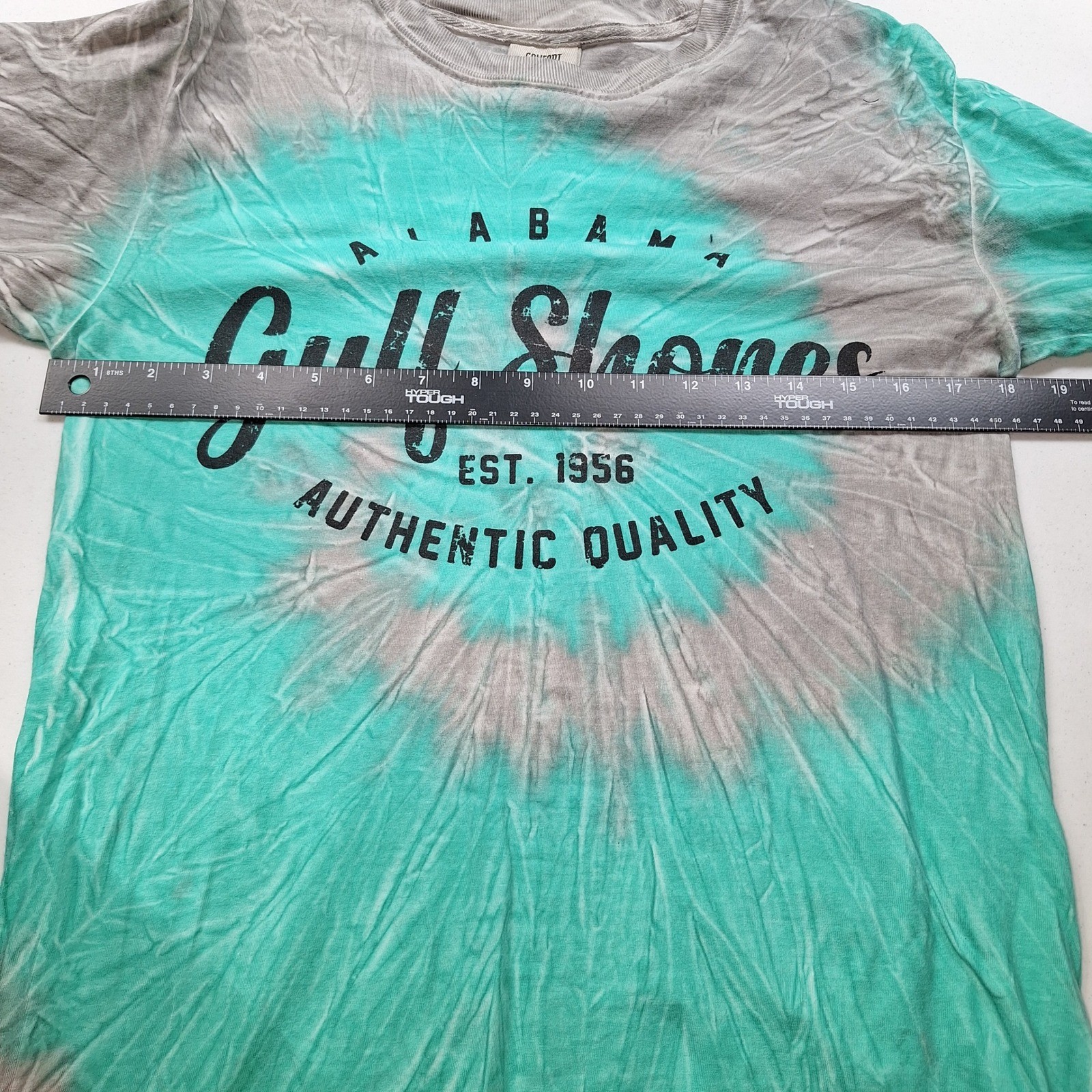 Comfort Colors Gulf Shores Alabama Tie Dye Long Sleeve T-Shirt Teal Grey Small