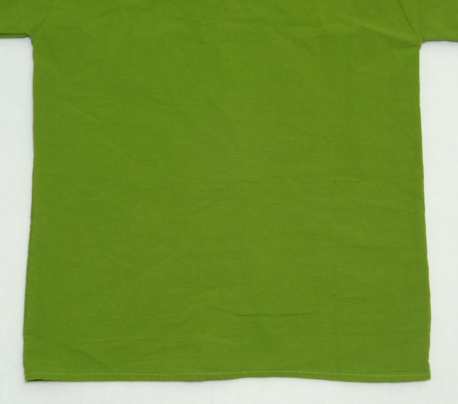 Artisanal Guatemalan Colorful Trim Shirt Green Cotton Mayan Men’s M / Women’s L