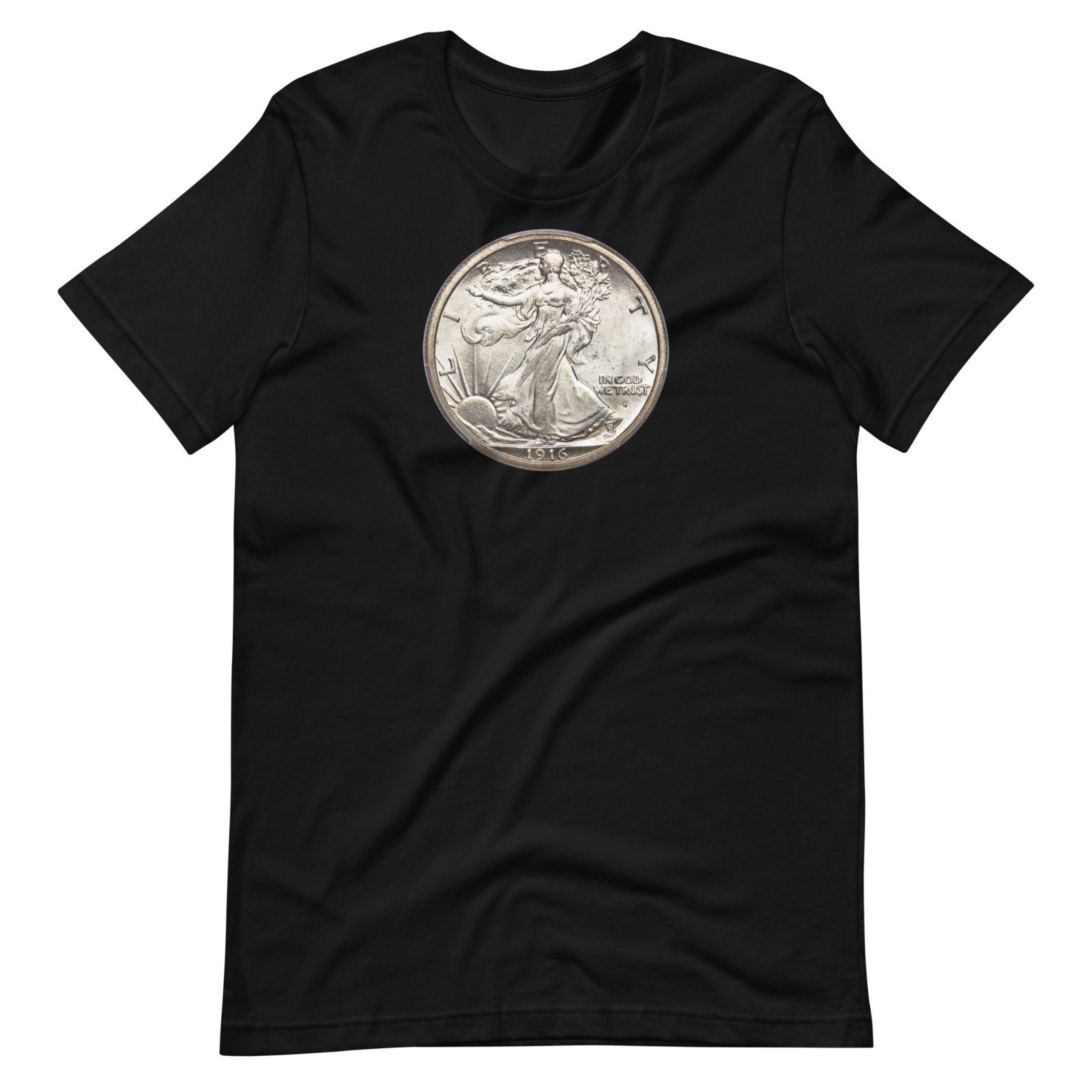 Walking Liberty Half Dollar T-Shirt — 1916 Silver Tee Coin Collector Gift