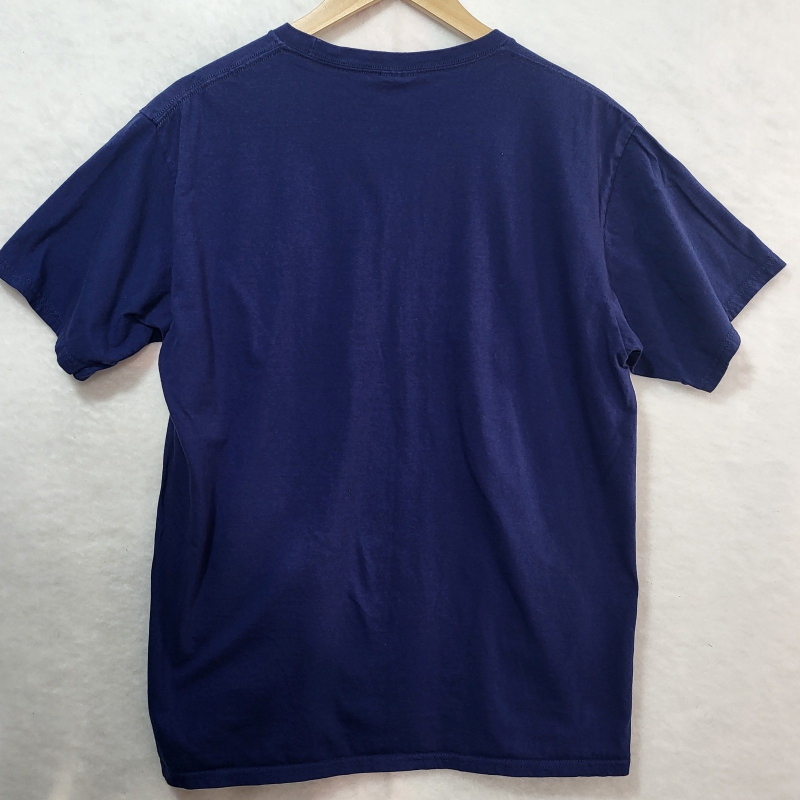 Port & Company Navy Blue Handprint Graphic Tee Shirt Large Ring Spun Cotton