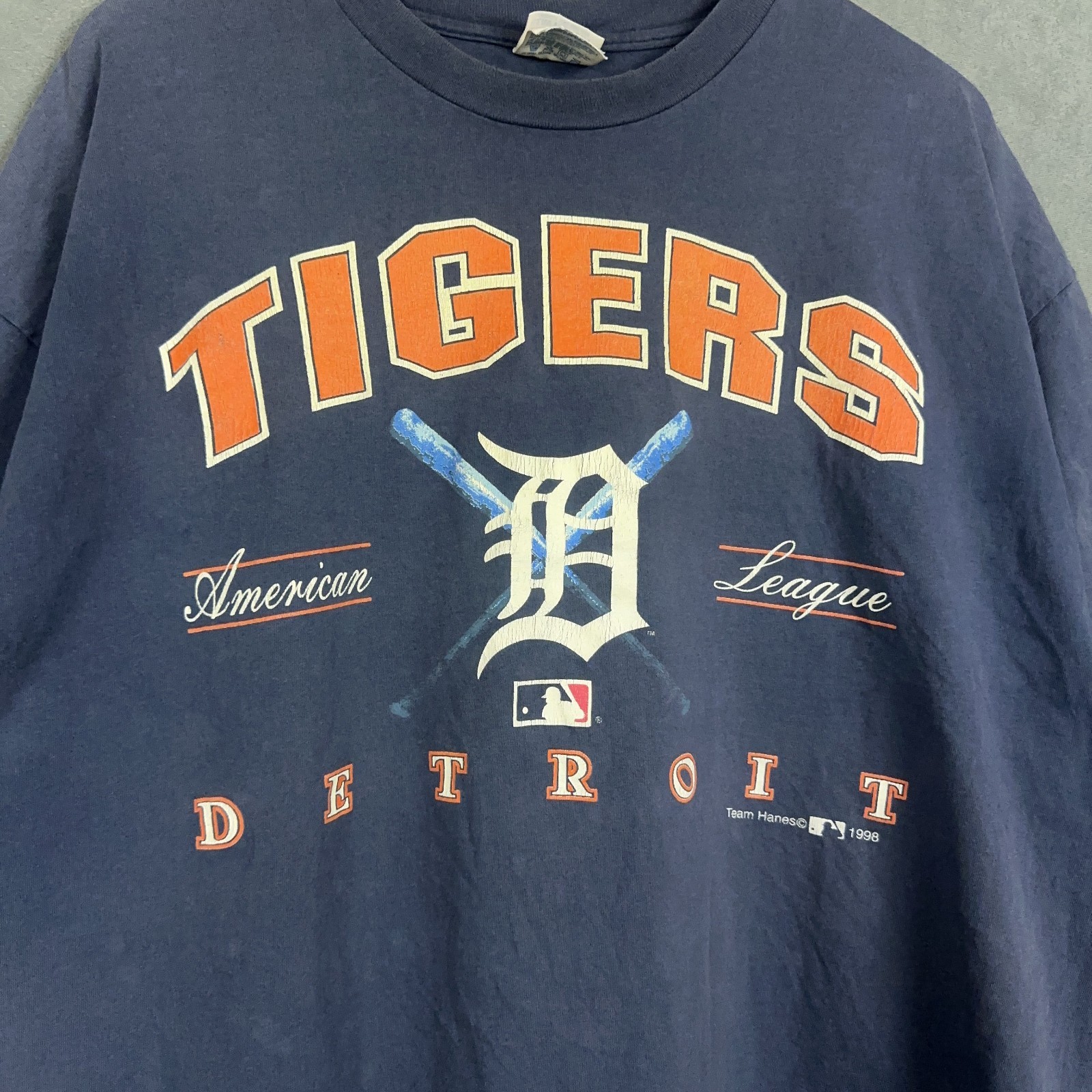 Vintage Hanes t shirt Mens XXL Tigers Detroit Baseball American League Worn in