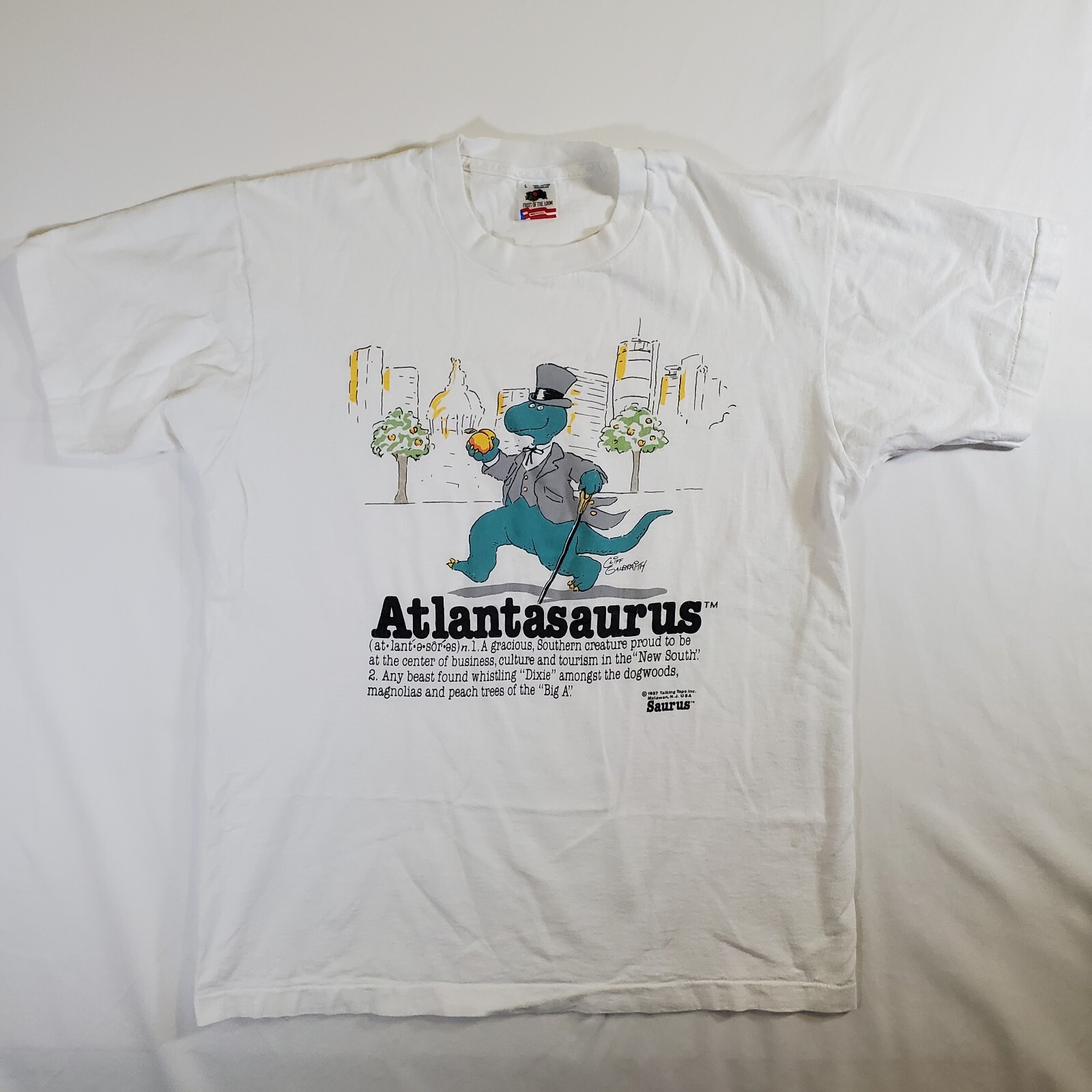 Fruit of the Loom Talking Tops Atlantasaurus VTG 1987 Large Single Stitch TShirt