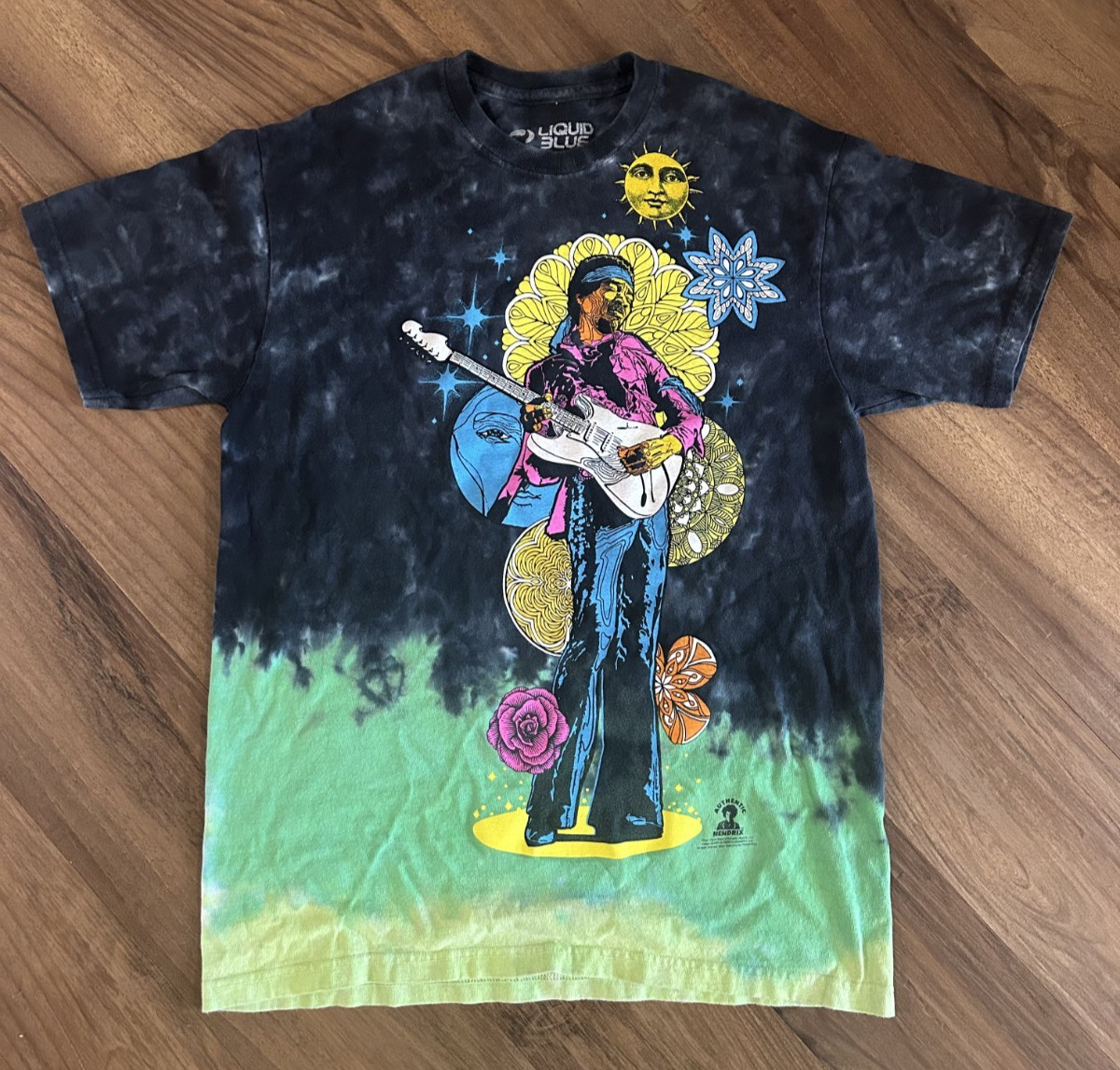 Liquid Blue Jimi Hendrix Graphic Tshirt Mens Size Medium Tie Dye Psychedelic