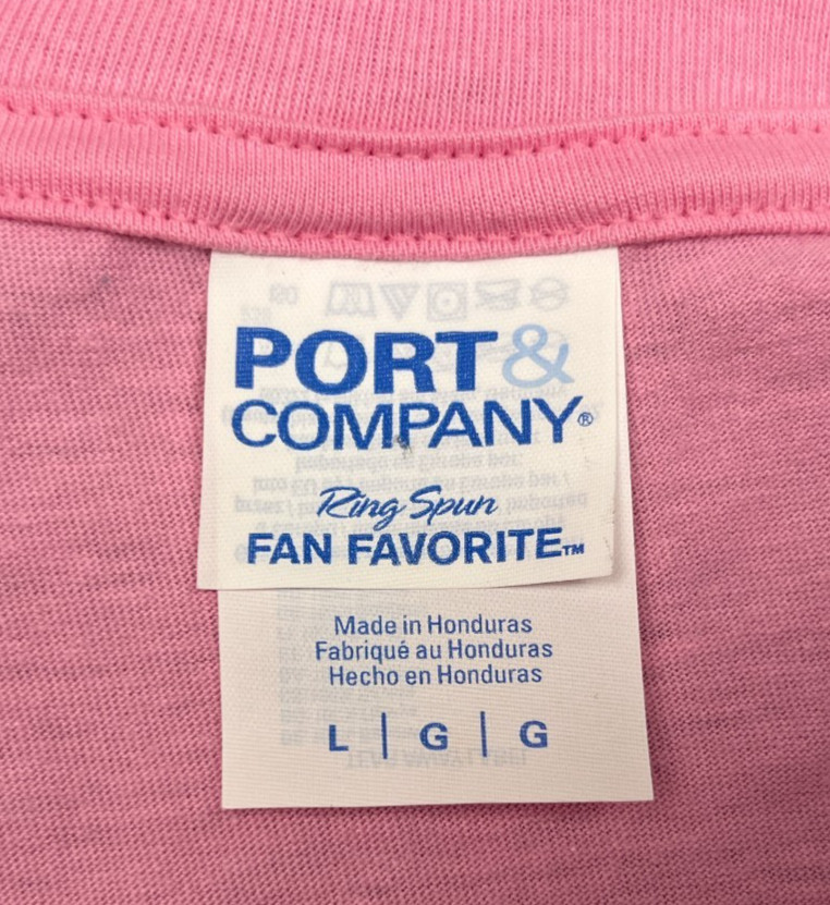 Port & Company Big India Flag Spell Out T Shirt Adult Large Pink Tee
