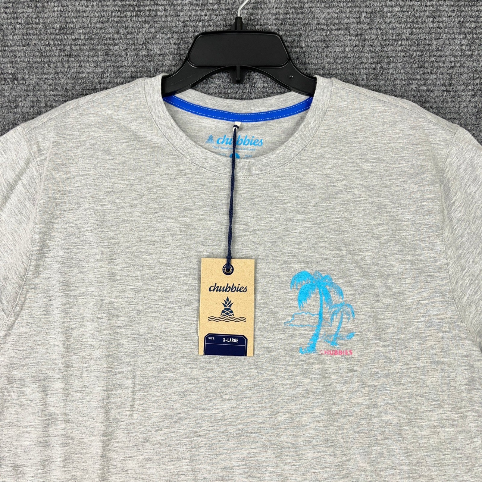 Chubbies Mens XL Grey Palm Tree Graphic T Shirt The Weekend Has Arrived