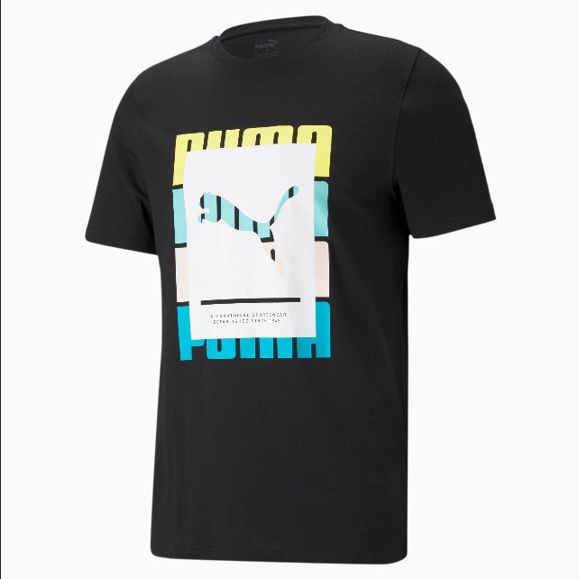PUMA SHORT SLEEVE SUMMER COURT GRAPHIC T-SHIRT BLACK/MULTICOLOR 845810-01