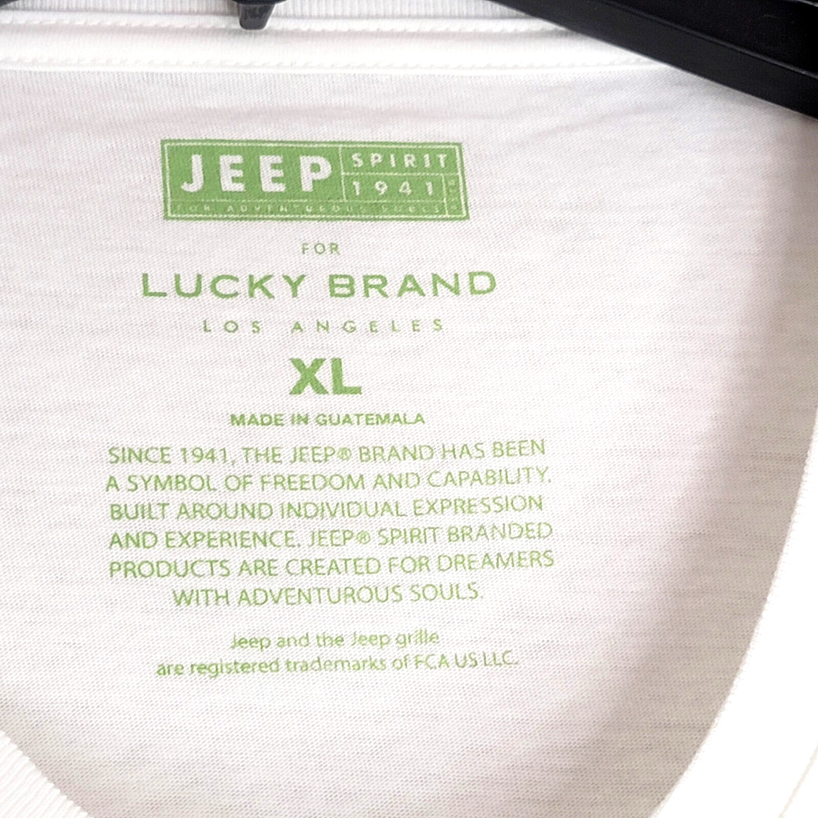 Lucky Brand JEEP SHIRT ADULT MENS EXTRA LARGE XL WHITE 1941 VINTAGE Willys NWT
