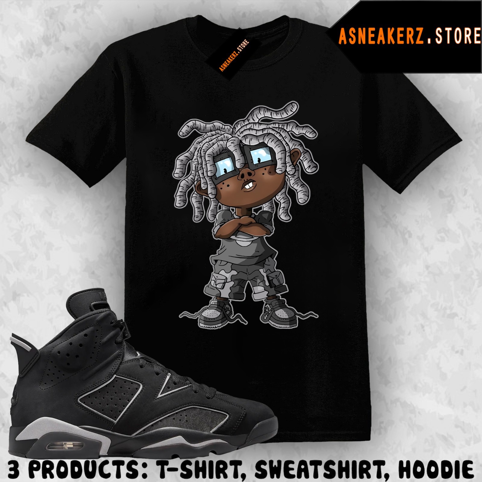 Tee Shirt Matching AJ 6 Cap and Gown 2026 Match Sneaker Chongo Rugrats T-Shirt