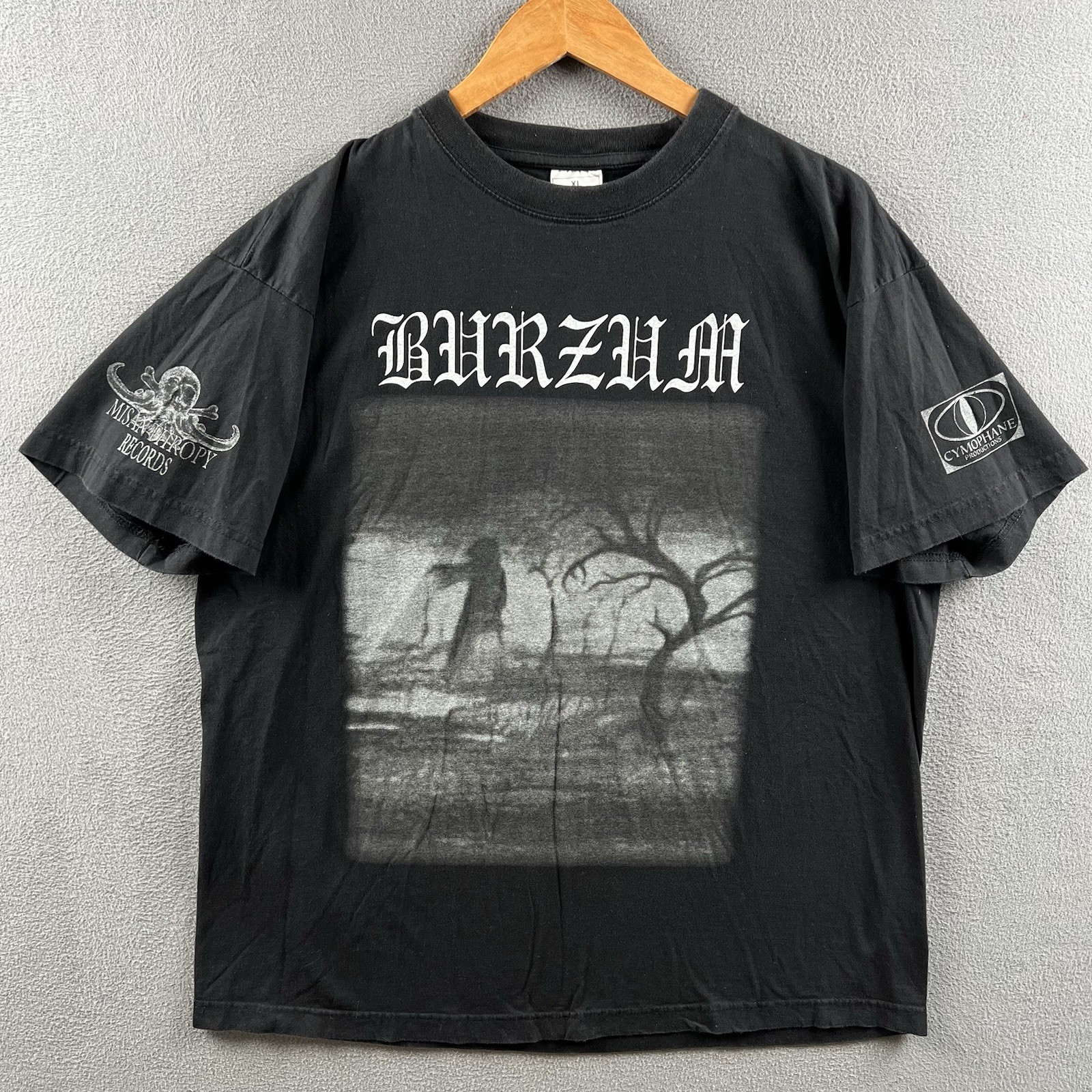 Vintage 1Burzum Shirt Mens XL Black When Night Falls Misanthropy Records RARE OG