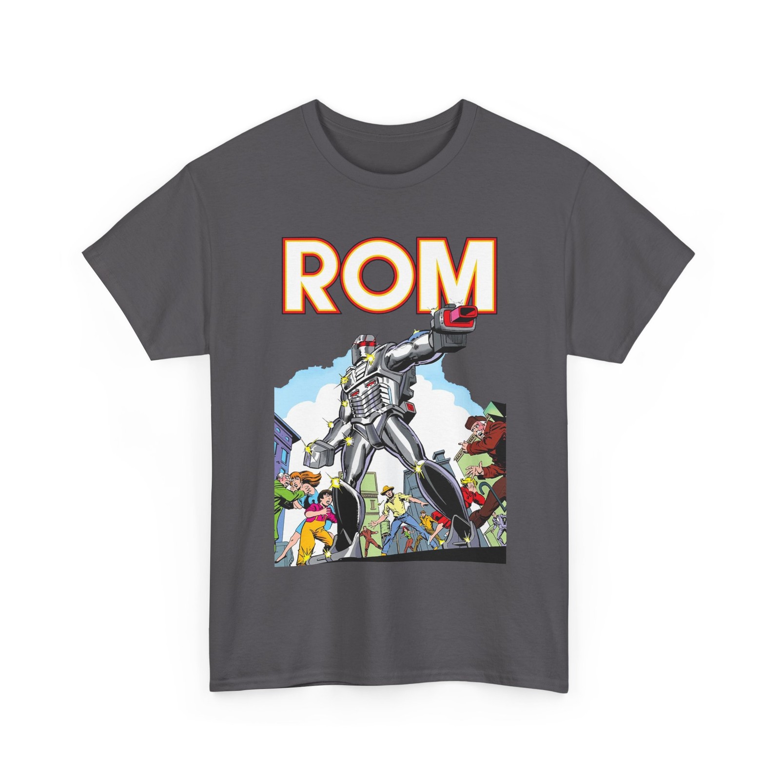 Rom: Spaceknight T-Shirt Marvel Comics 1970s Art Dire Wraiths Vintage-Style Tee