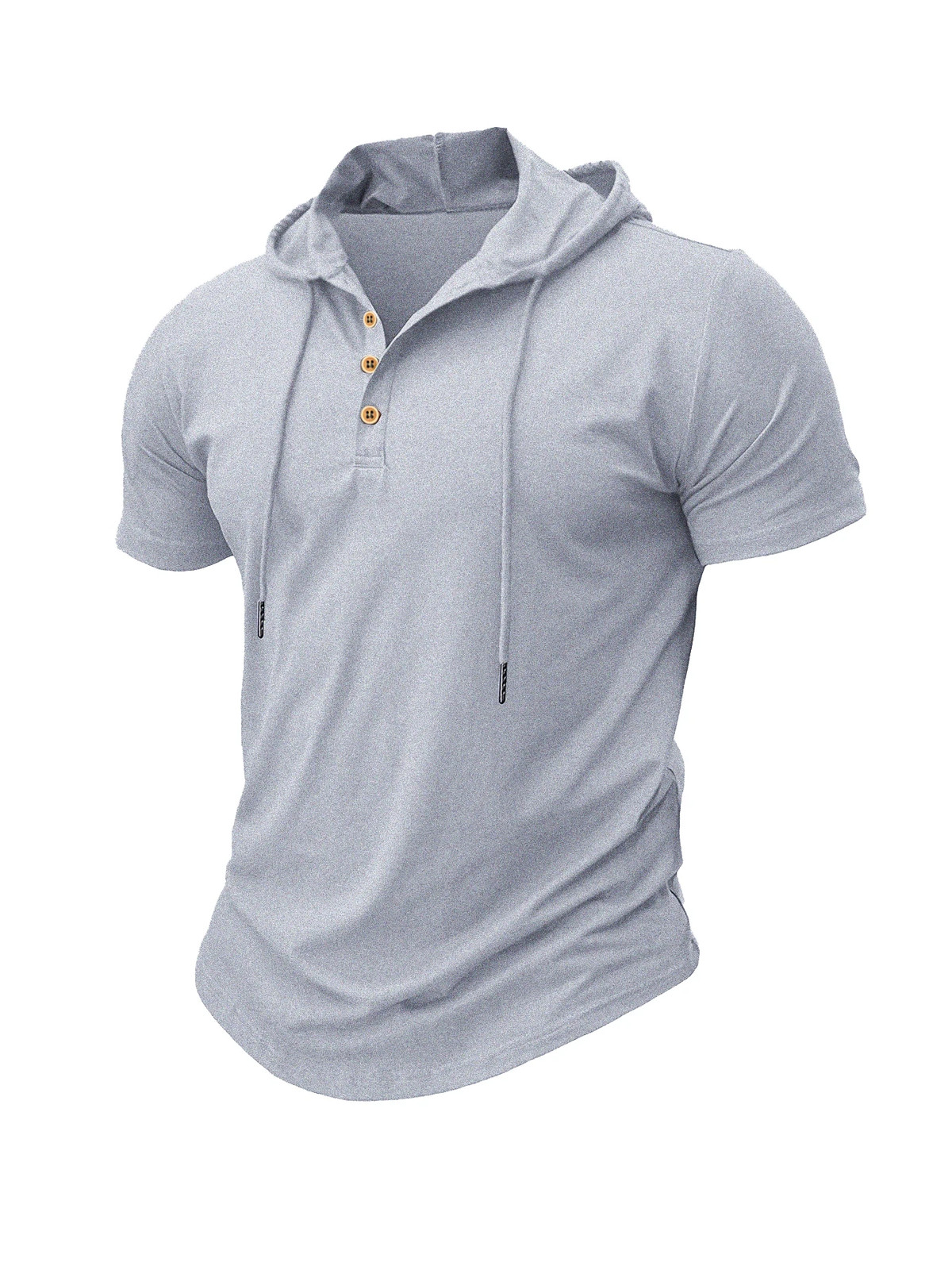 Men’s T Shirt Summer Slim Fitness Hooded Short-Sleeved Tees Male Lightweight