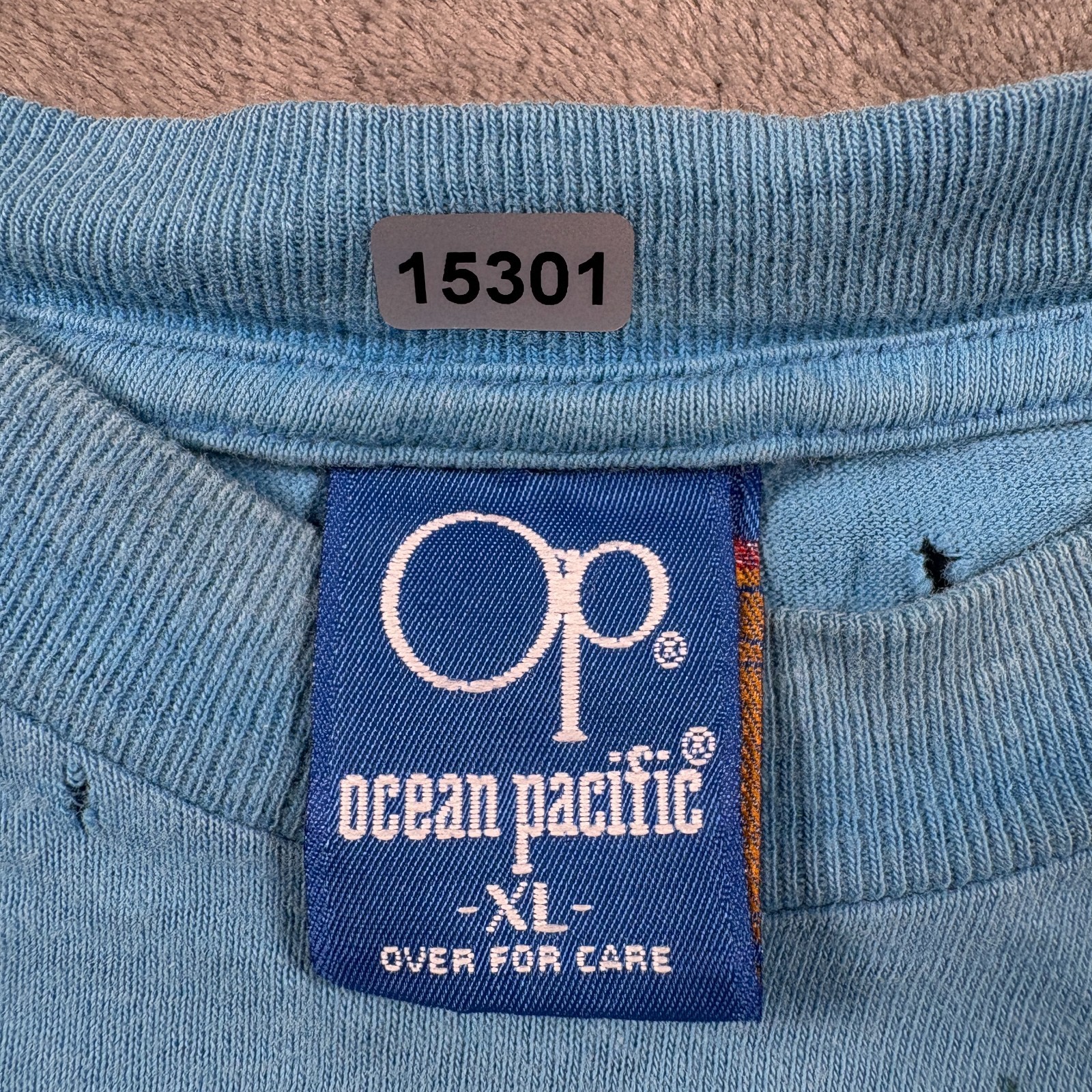 Vintage 1983 Ocean Pacific Op Surf Shirt Mens XL Blue Logo Long Sleeve Pullover