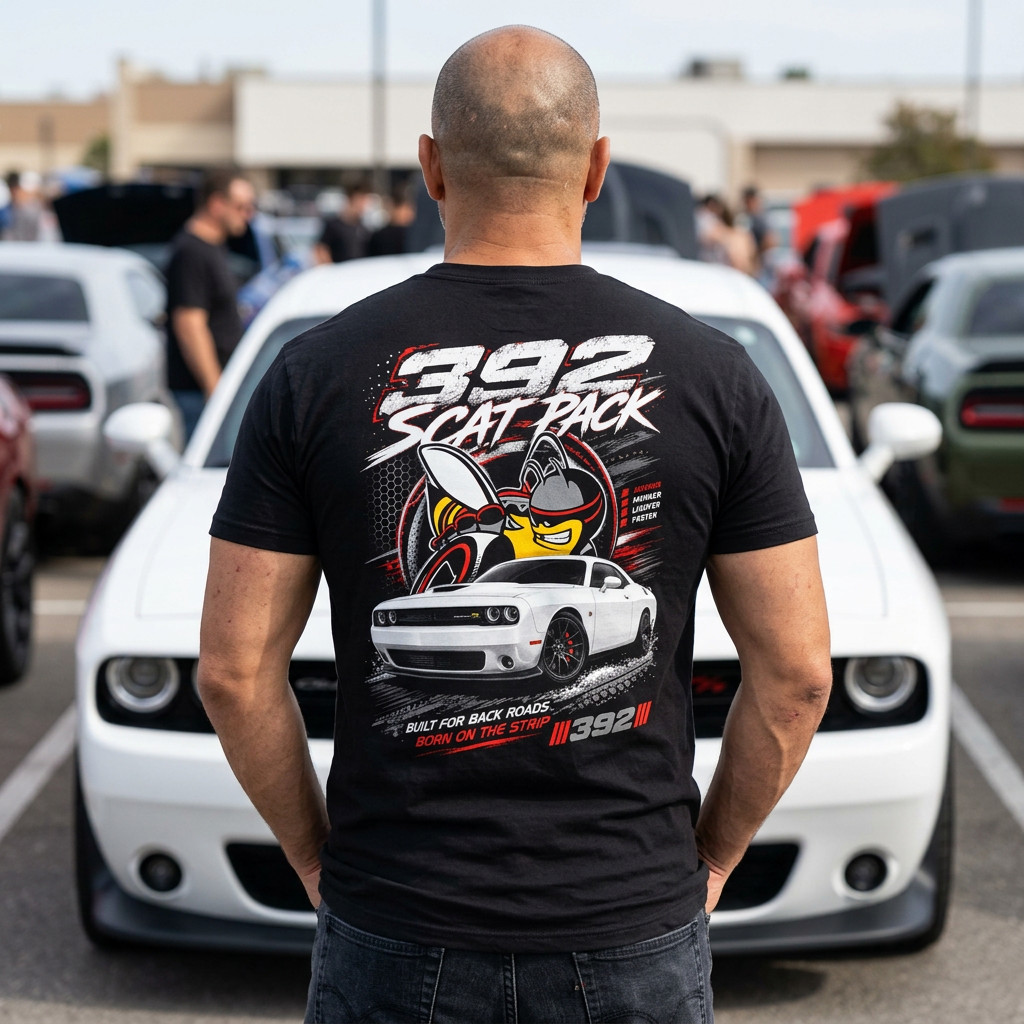 392 Scat Pack Muscle Car T-Shirt – Octane Red Street Performance Tee