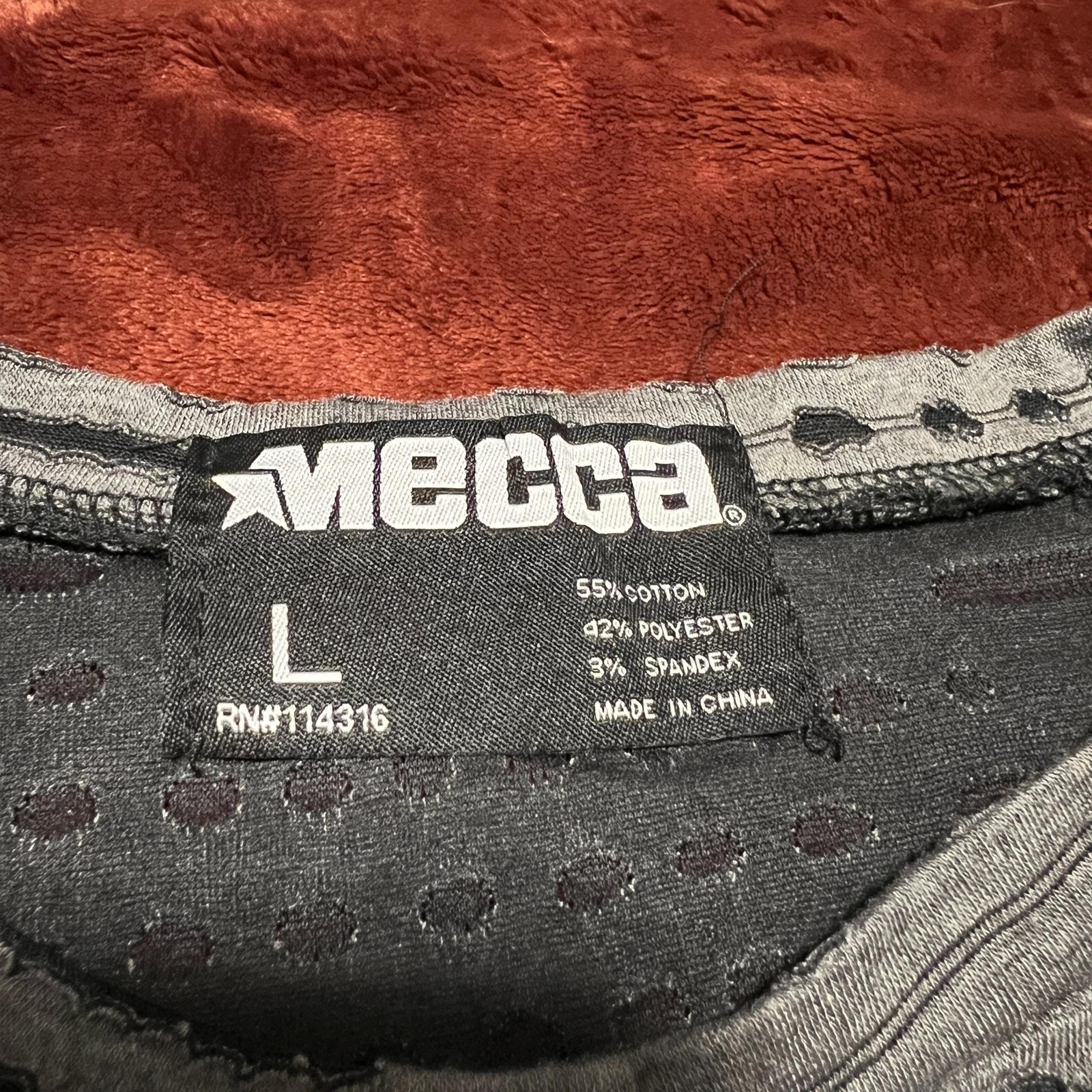Mecca Mens Large Gray Black 3D Textured Pattern Short Sleeve Modern T-shirt NWT