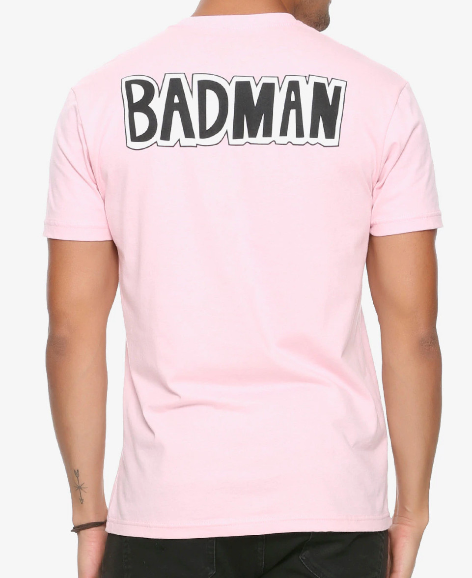 Dragon Ball Z VEGETA BADMAN T-Shirt Pink NEW Authentic FRONT & BACK DESIGN