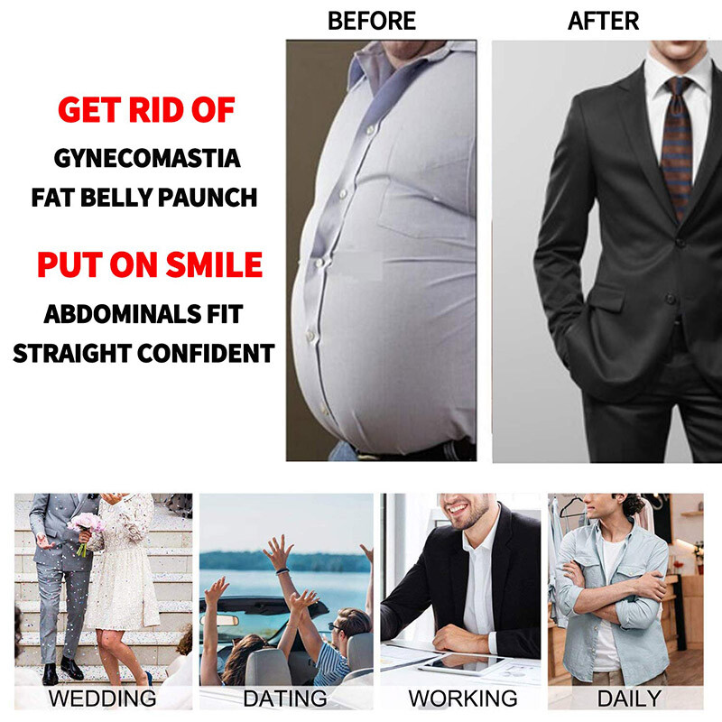 Mens Compression Shirt Slimming Body Shaper Vest Waist Trainer Vests Undershirts
