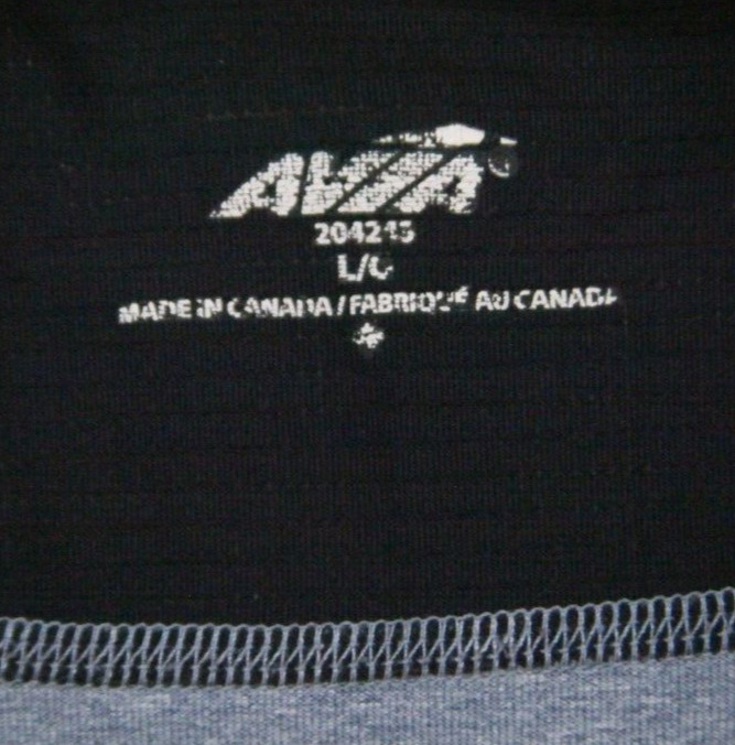 Large Avia Gray Black Polyester Spandex Men’s T-Shirt Short Sleeve Mans 1-234