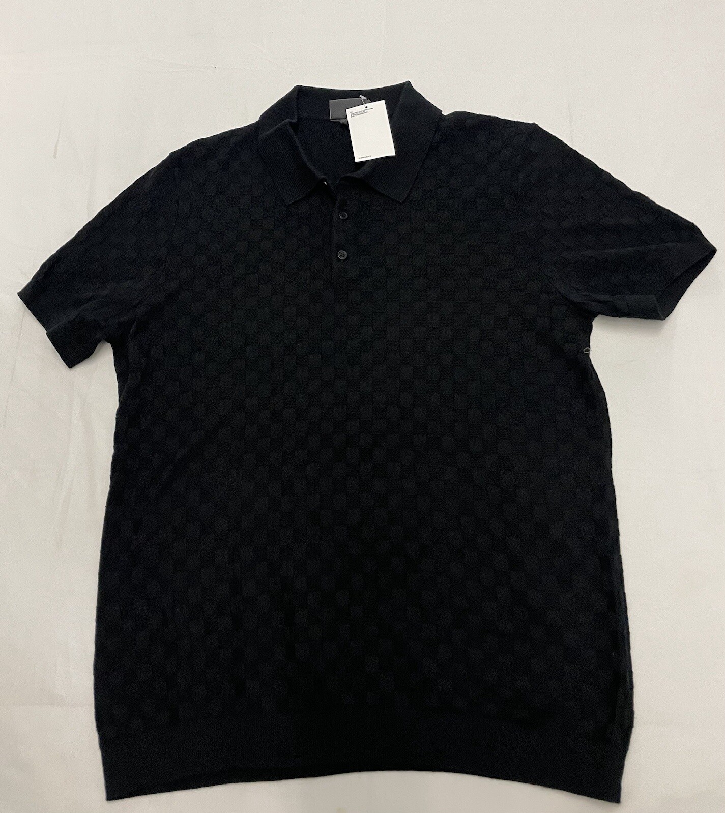 H&M Slim Fit Textured-knit Polo Shirt Size Medium