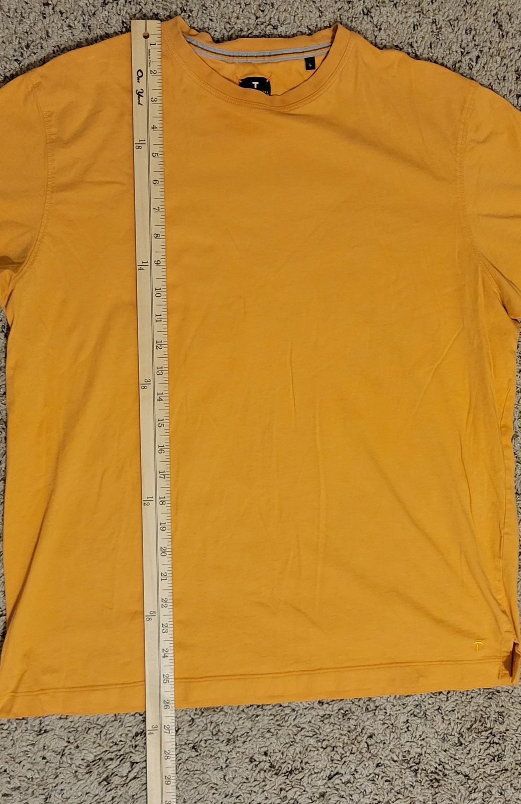 Left Coast Tee Men’s Large Orange Pima Cotton Short Sleeve Crew Neck T-Shirt