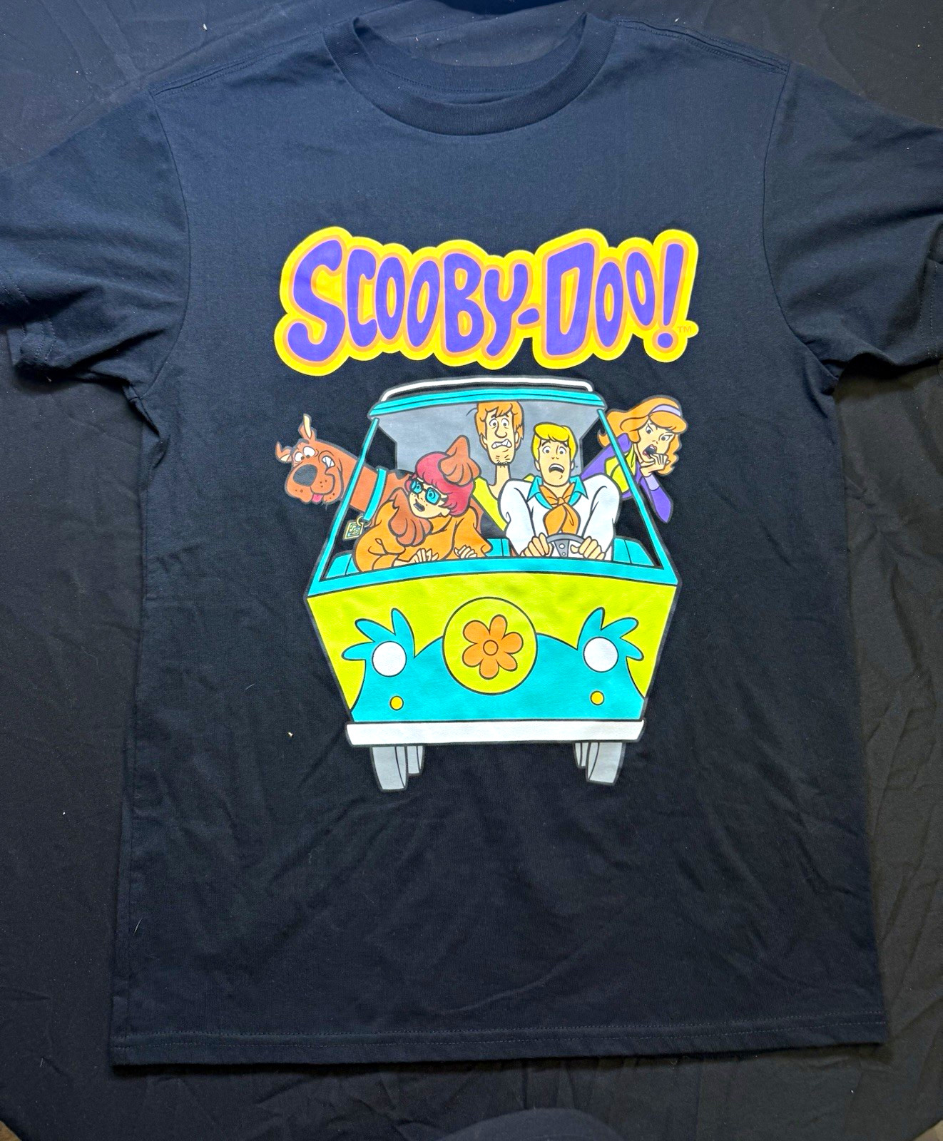 Scooby-Doo! Mystery Machine Graphic Black Tee M Short Sleeve Crew 60/40 RN71868