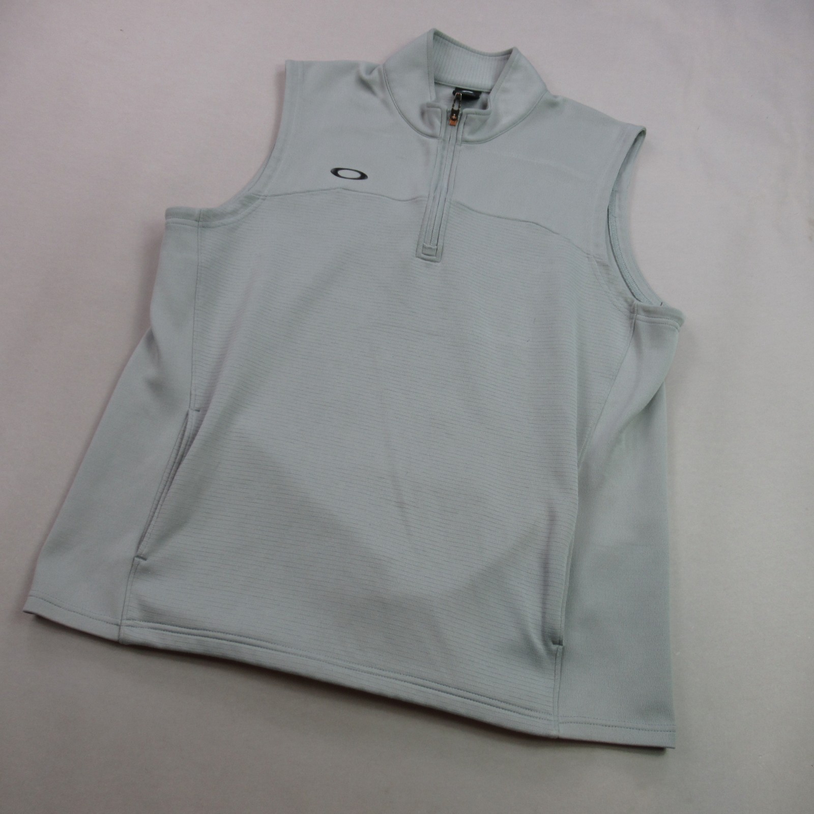 Oakley Shirt Mens XL Sleeveless Lightweight Casual 1/4 Zip Gray Pockets