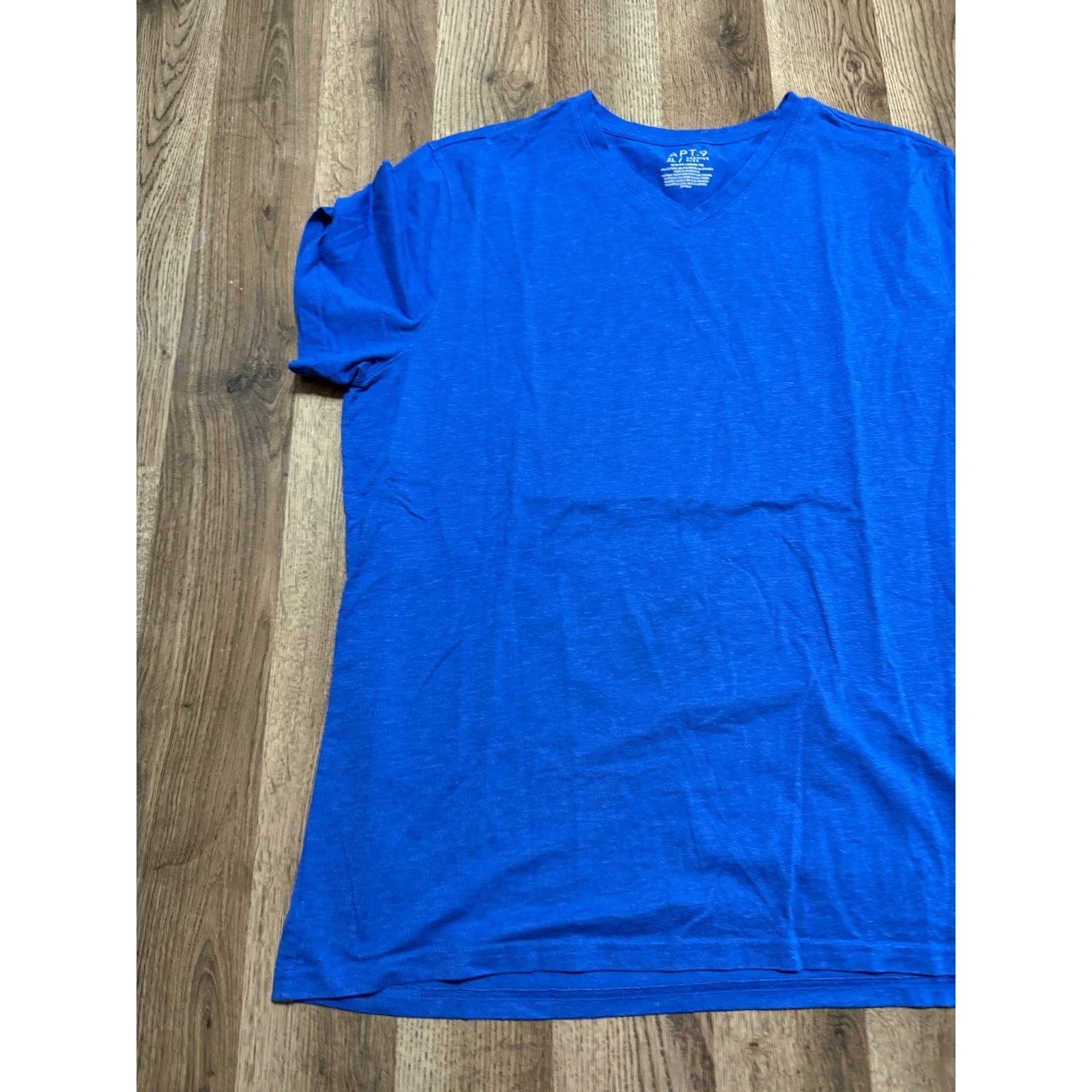APT.9 Premier Flex Men’s T-Shirt XL Royal Blue Solid V-Neck Lounge Tee Excellent